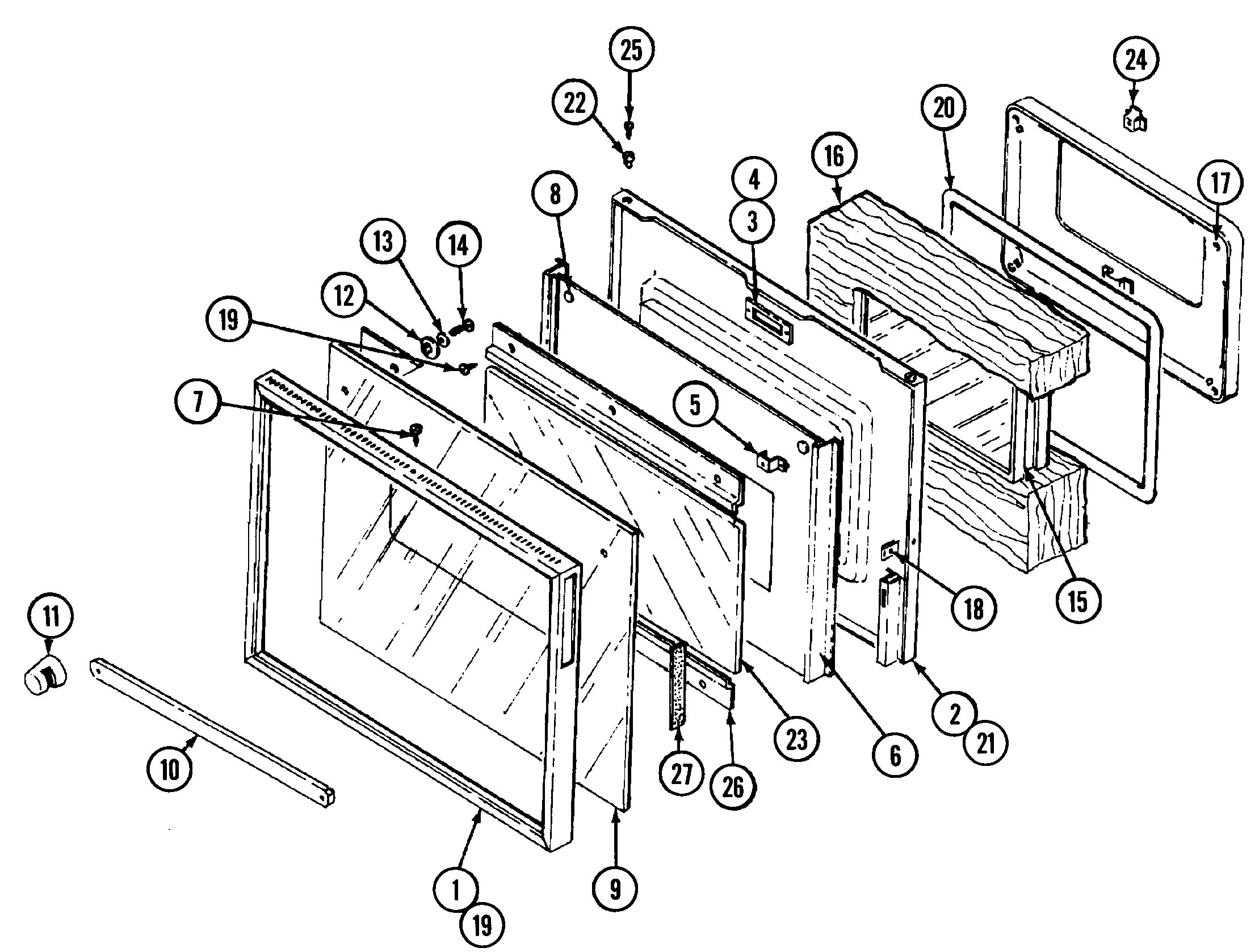 Jenn-Air W2780W-C door diagram