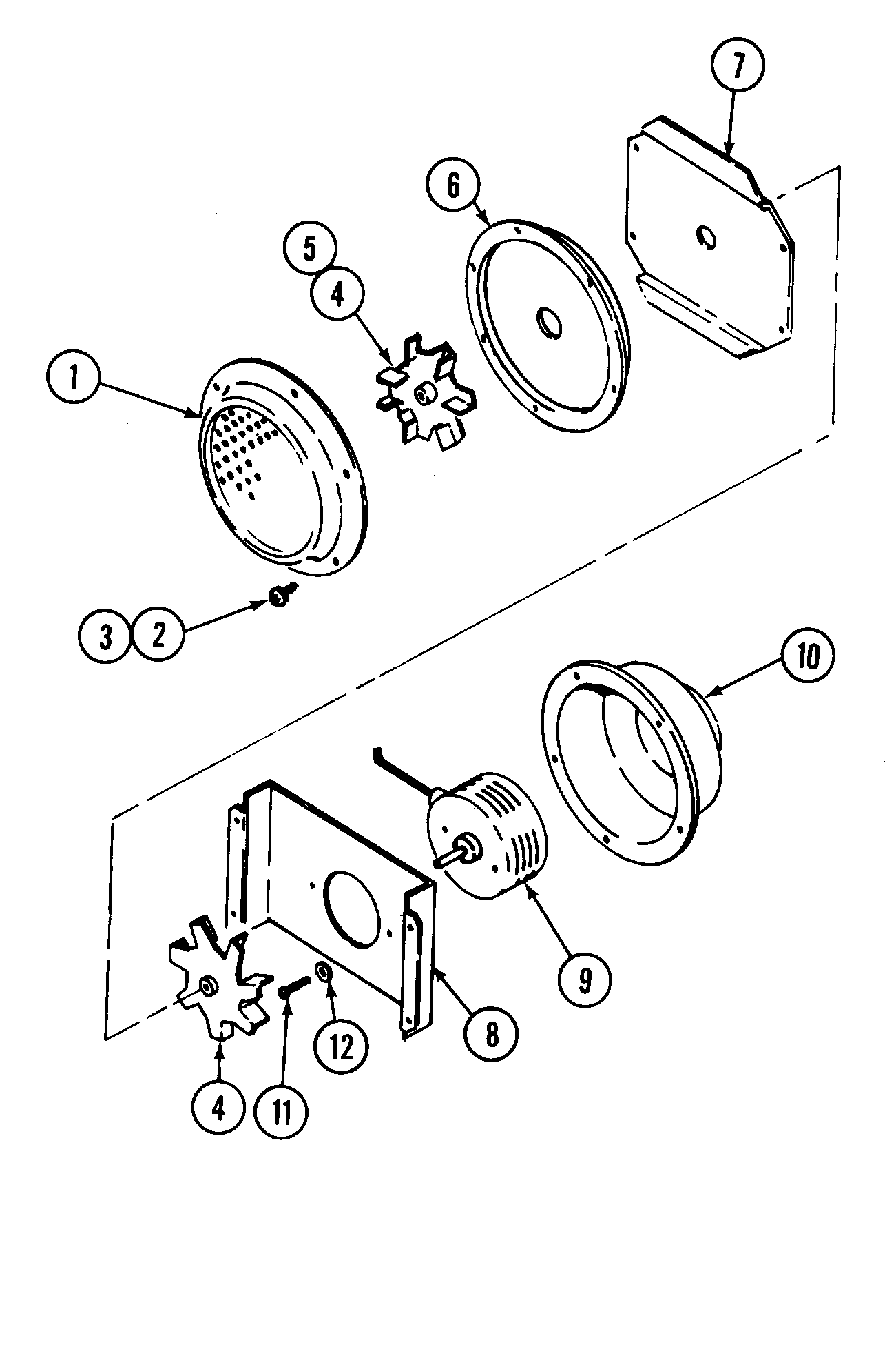 Jenn-Air W2780W-C blower motor (convection) diagram