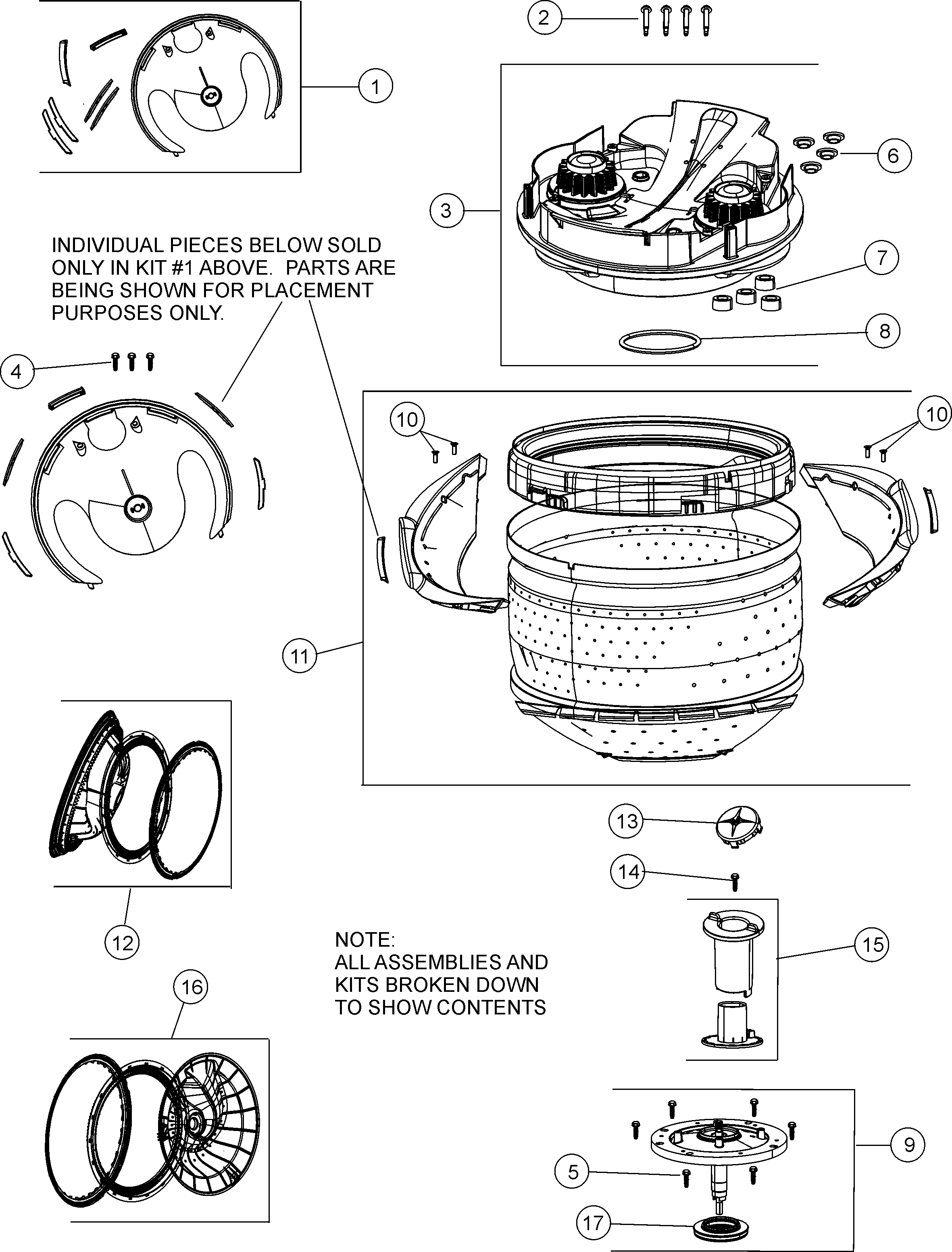 Maytag FAV6800AWW inner tub / spinner diagram