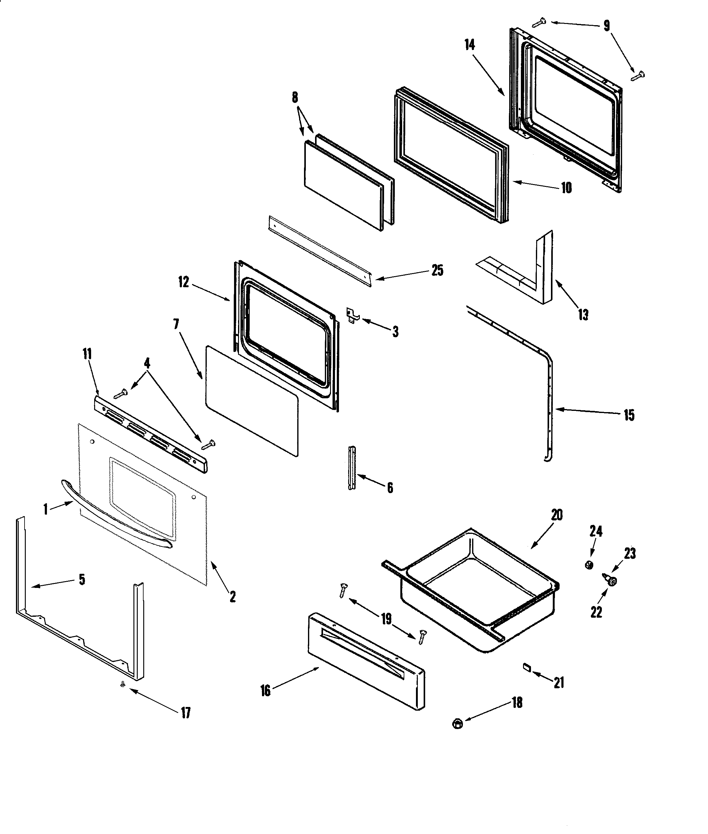 Admiral LER3330AAB door/drawer (series 10) diagram