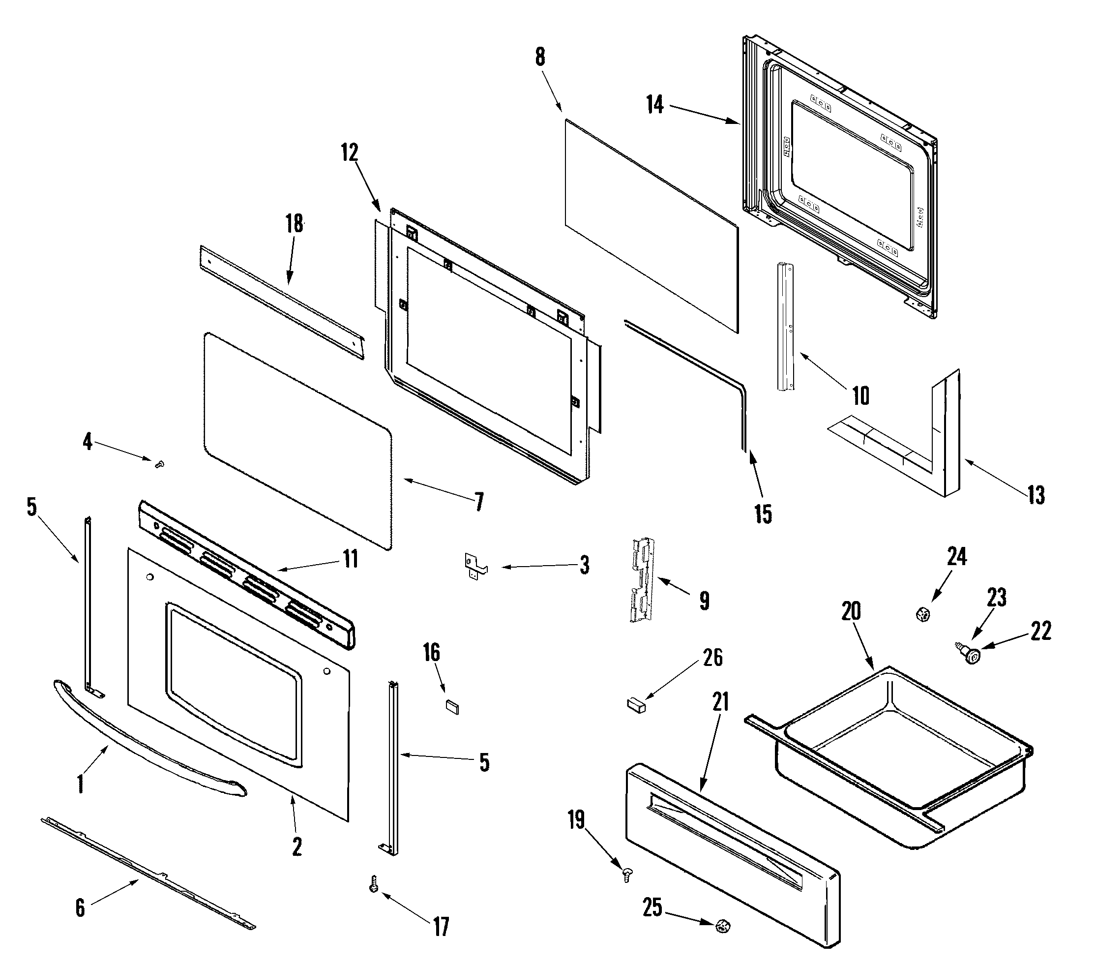 Admiral LER3330AAB door/drawer (series 15) diagram