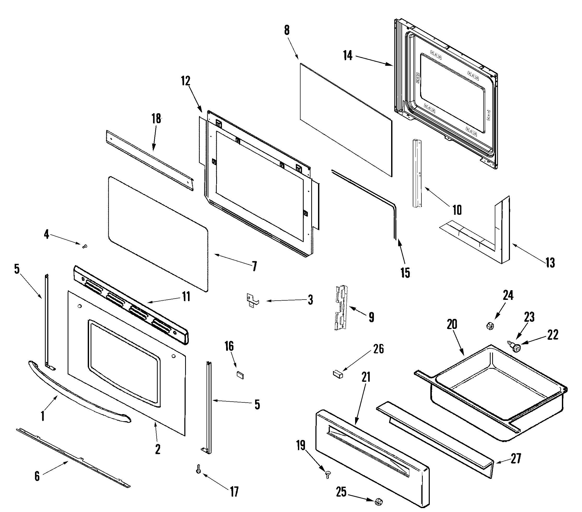 Admiral LGR3330ADW door/drawer (series 16) diagram