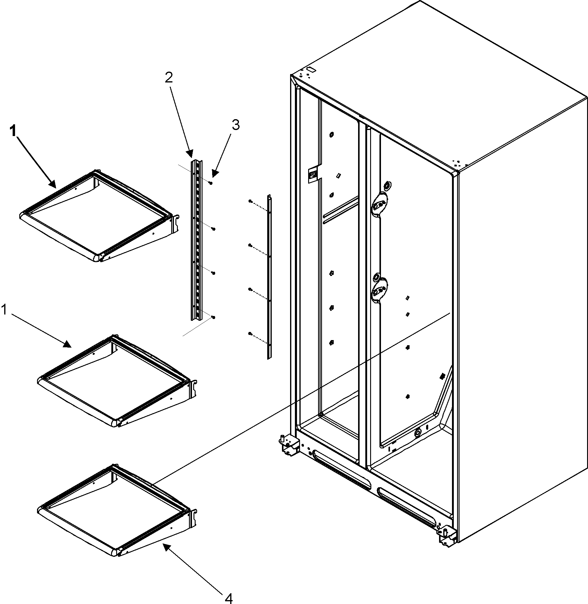 Kenmore 59655669500 refrigerator shelves diagram
