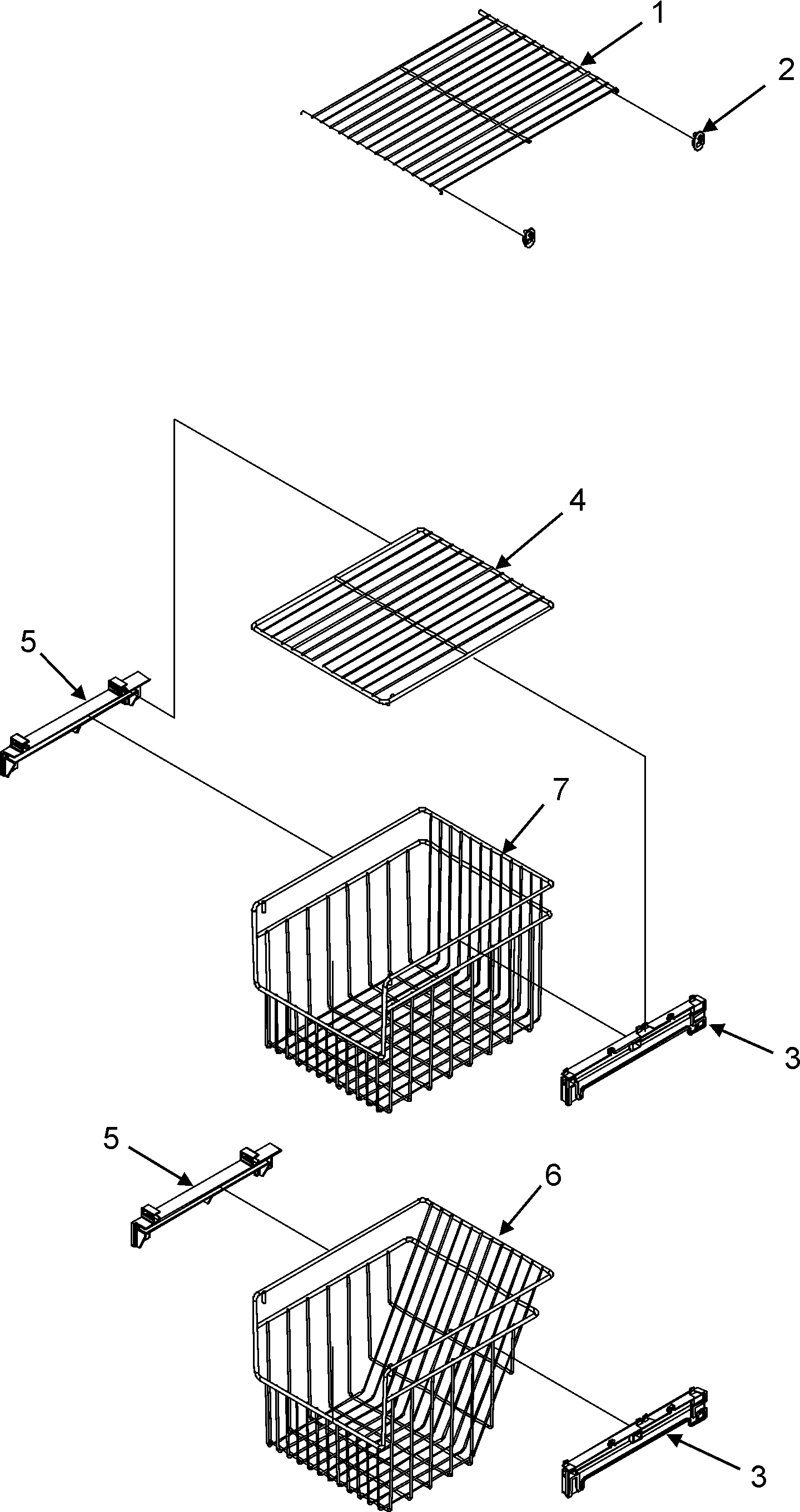 Kenmore 59655669500 freezer shelves diagram