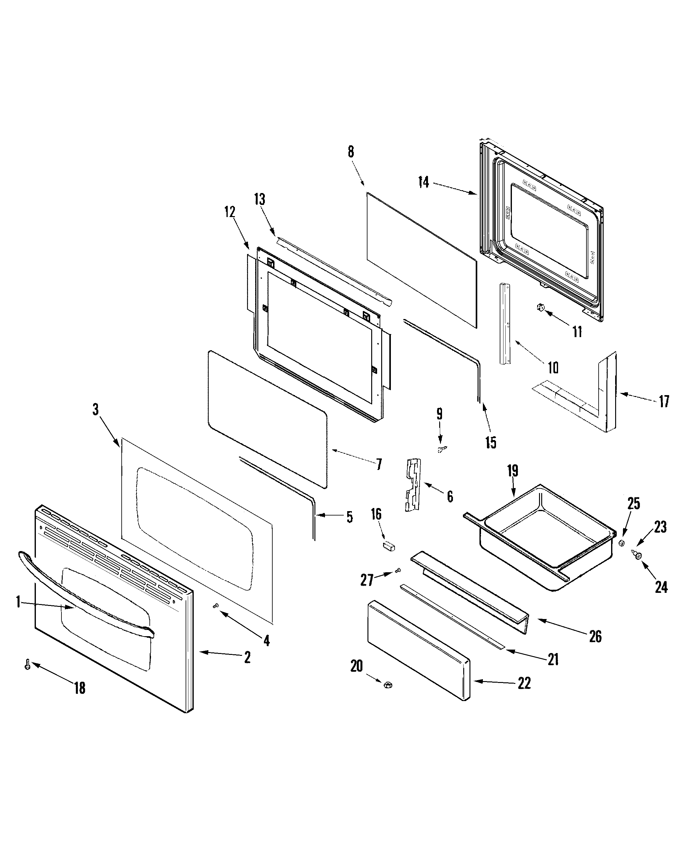 Crosley CG34800BDS door/drawer (stl) (series 12) diagram