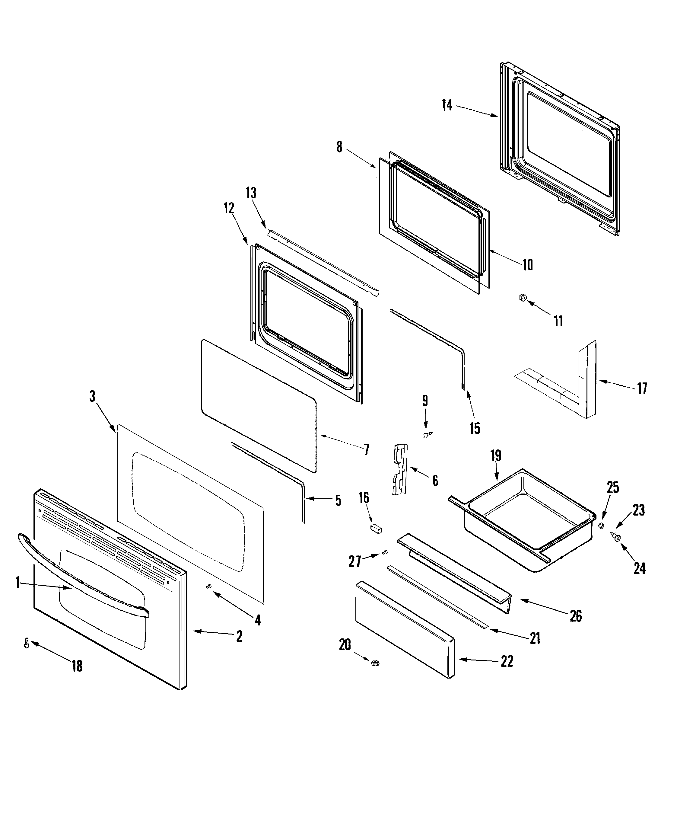 Crosley CG34800BDS door/drawer (stl) diagram