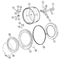 Maytag MAH3000AGW spinner assembly & outer tub cover diagram