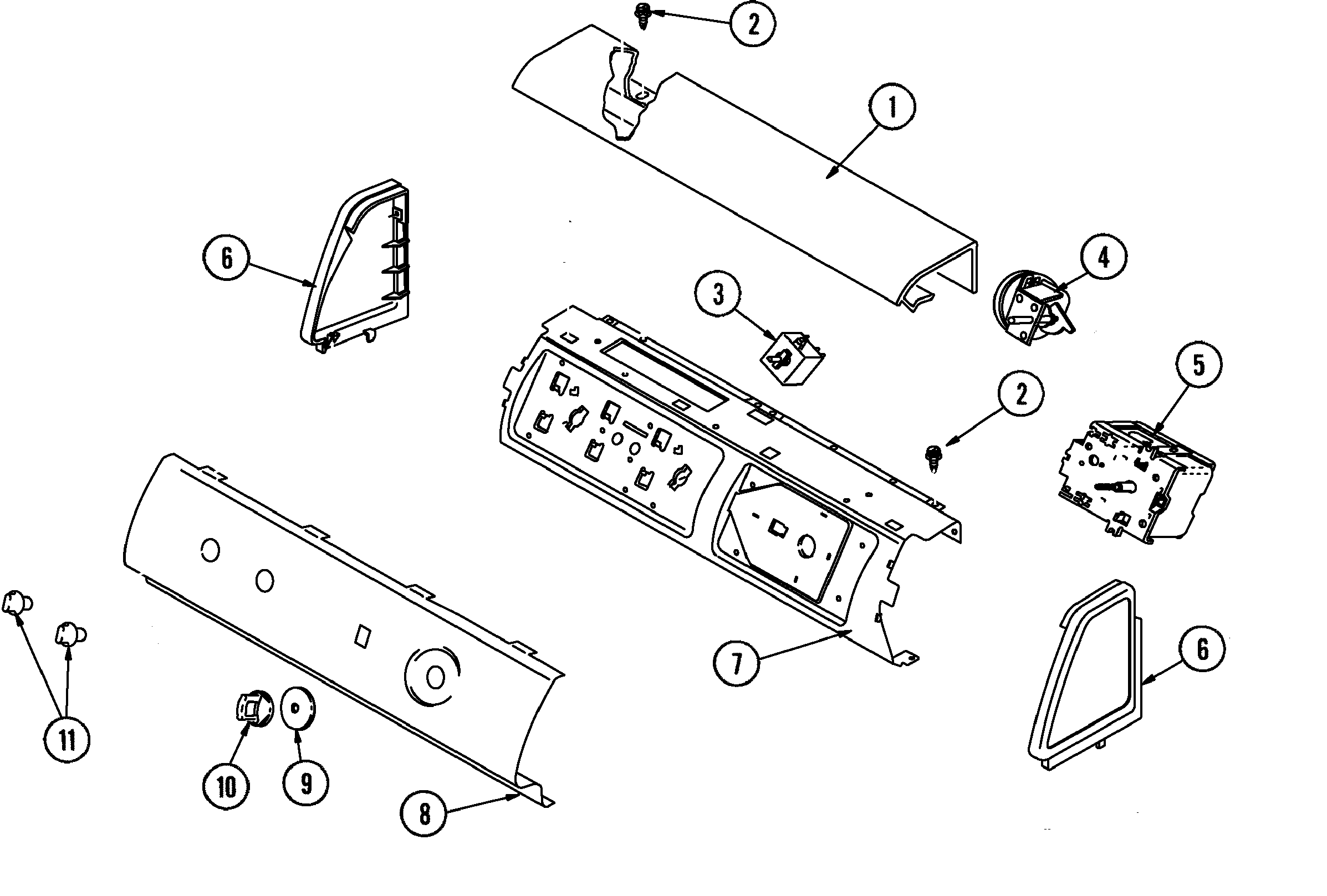 Amana DLW330RAW control panel diagram