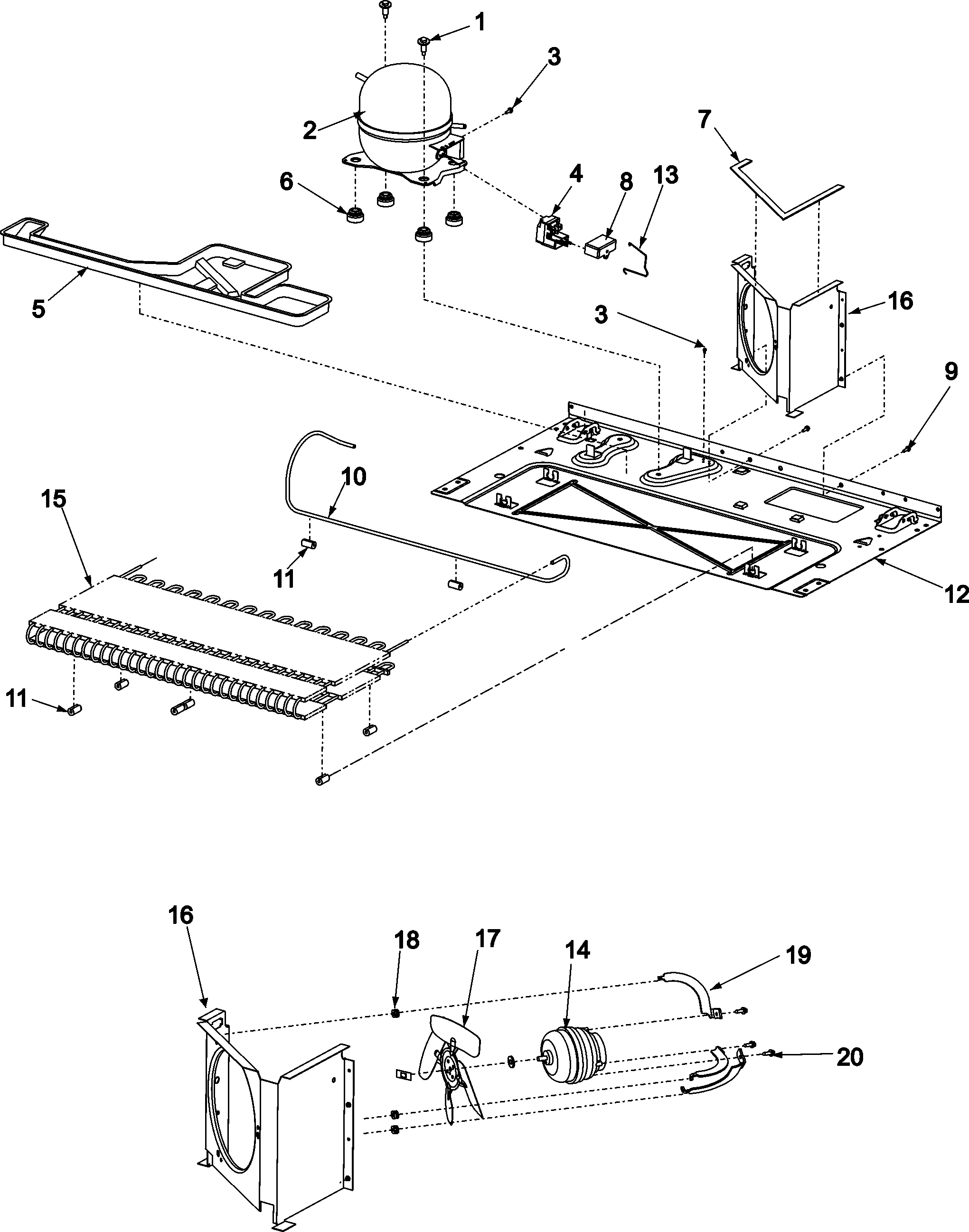 Amana DRS2660BW compressor diagram