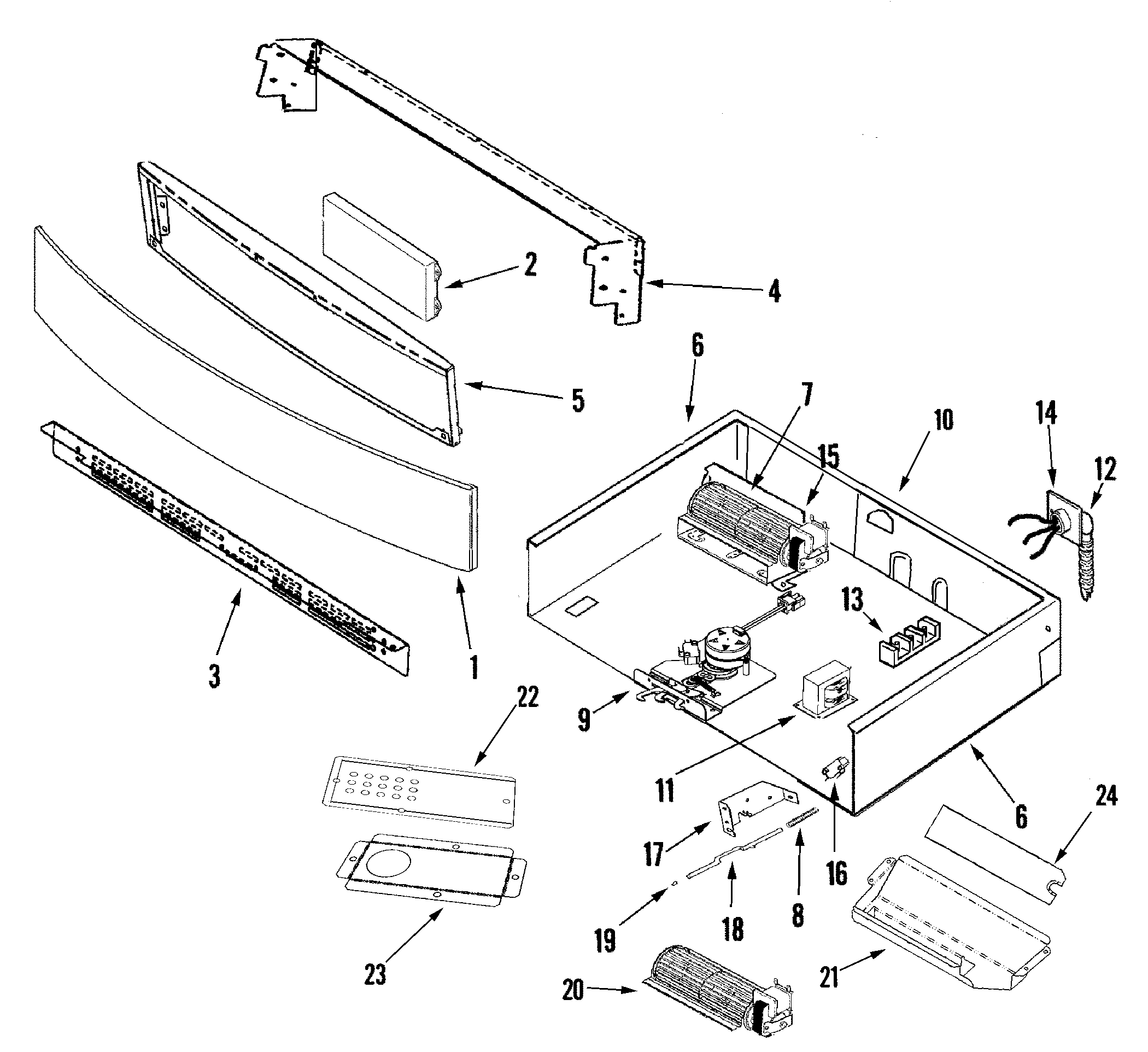 Jenn-Air JJW8630DDW0 control panel and internal controls diagram