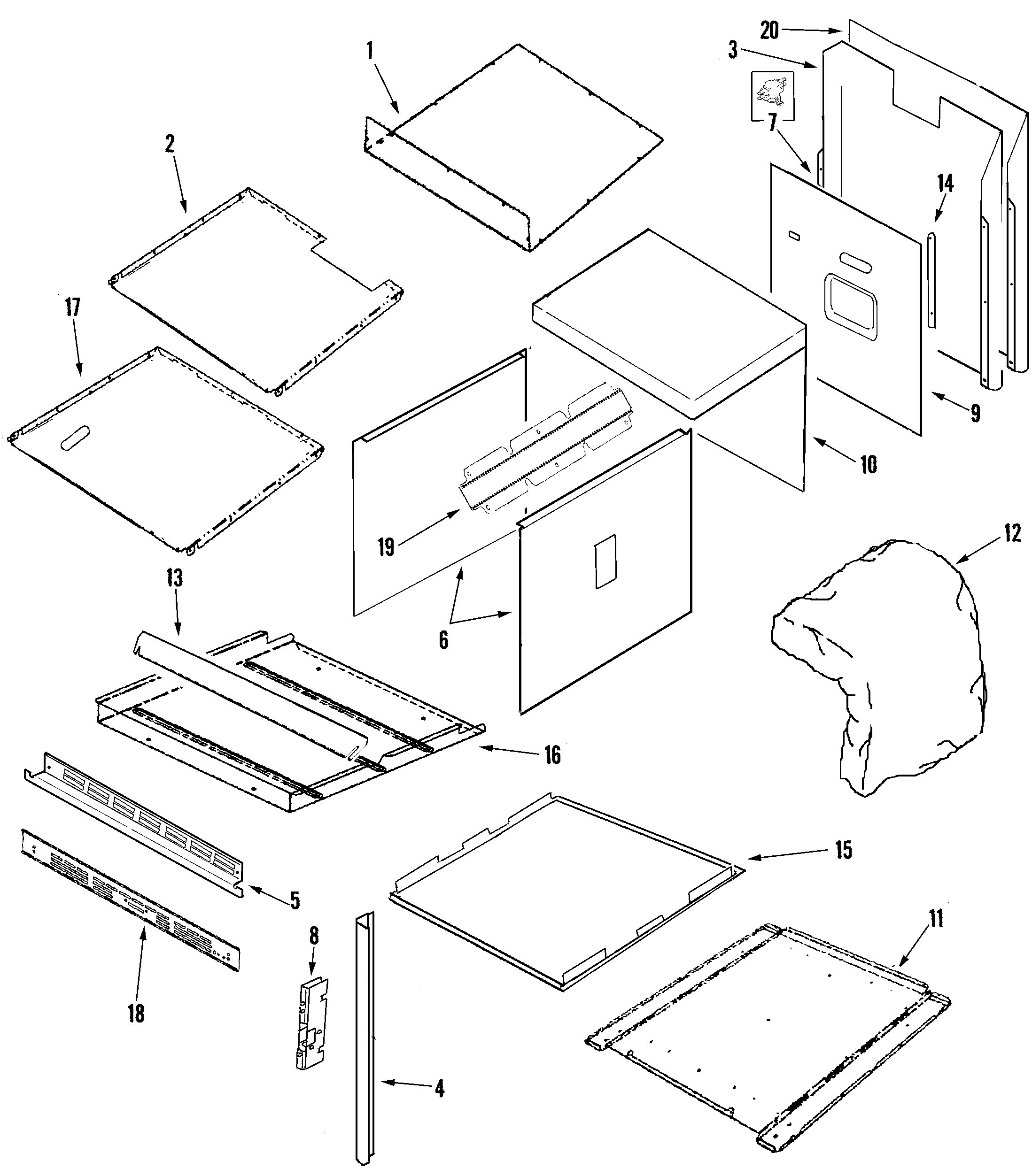 Jenn-Air JJW8630DDW0 body diagram