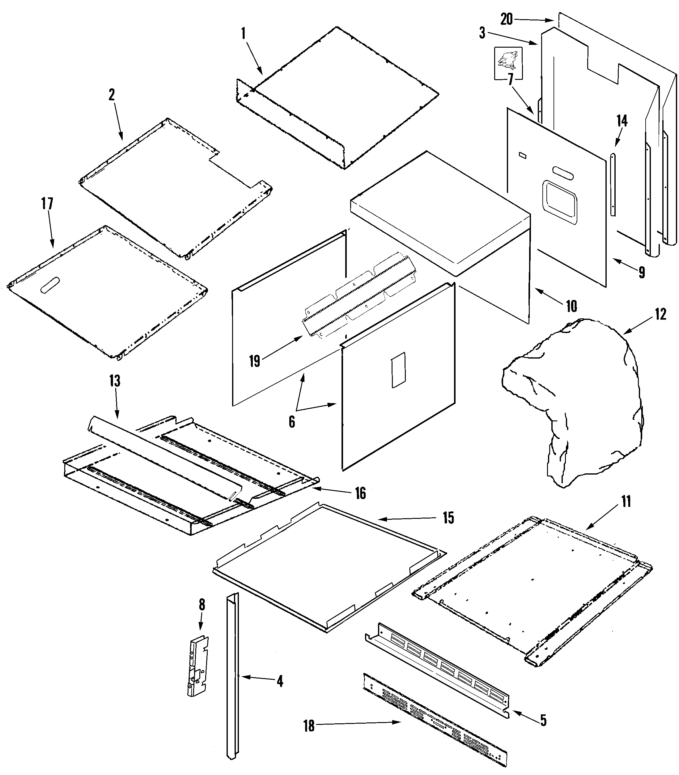 Jenn-Air JJW9630DDB body diagram