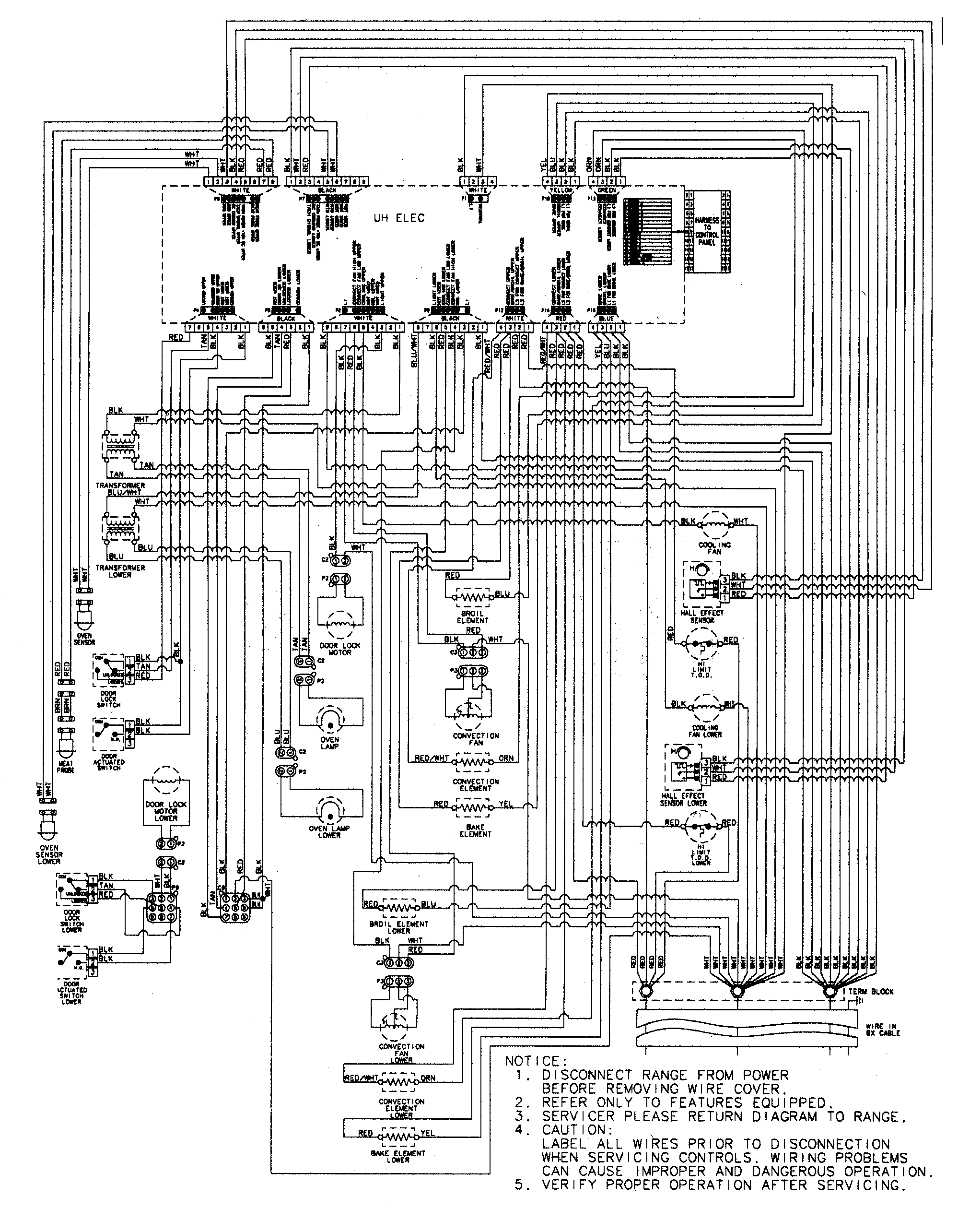 Jenn-Air JJW9630DDB wiring information diagram