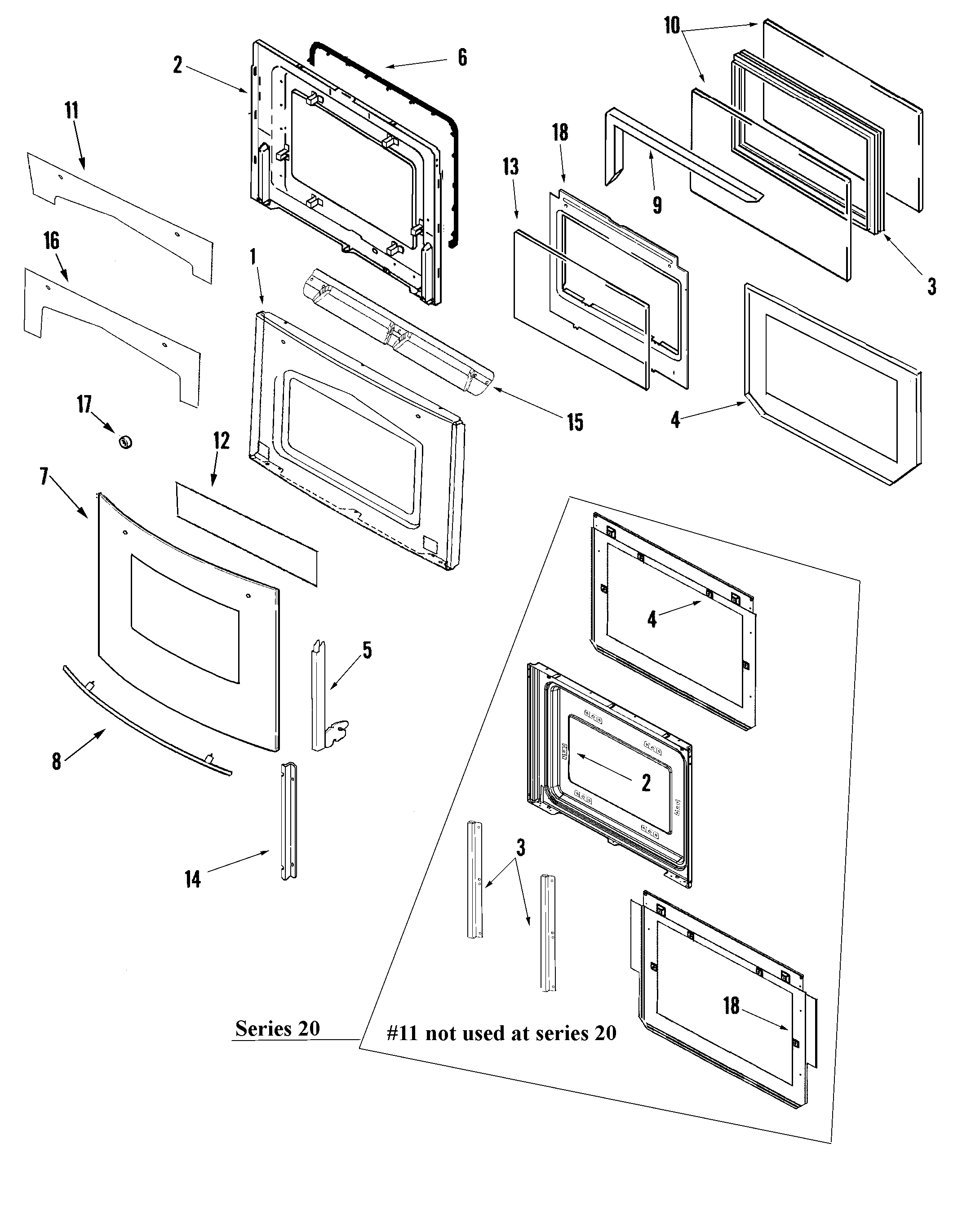 Jenn-Air JJW9830DDS door diagram