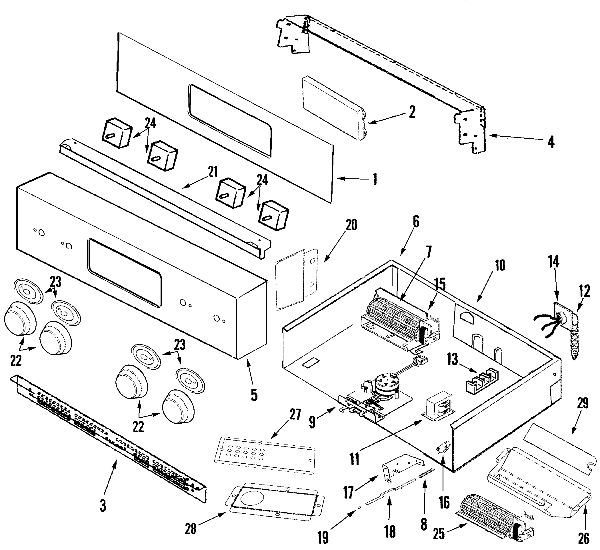 Jenn-Air JJW9830DDP control panel & internal controls (pro) diagram