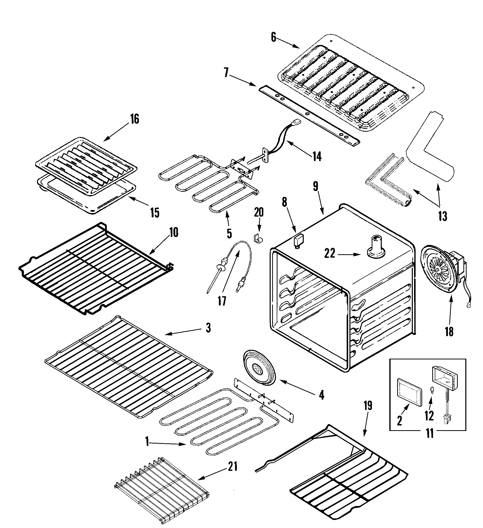 Jenn-Air JJW9830DDP oven diagram