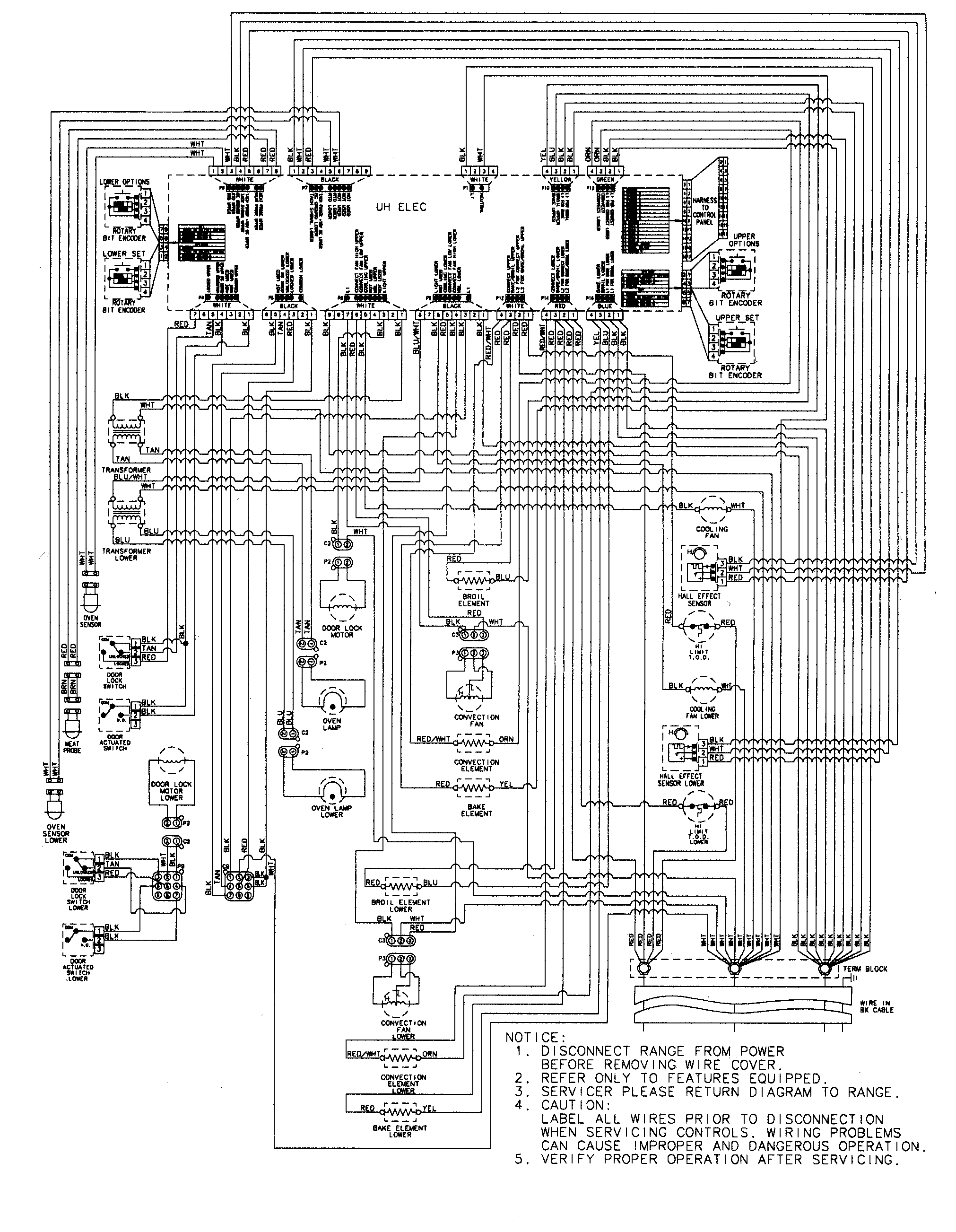 Jenn-Air JJW9830DDP wiring information diagram