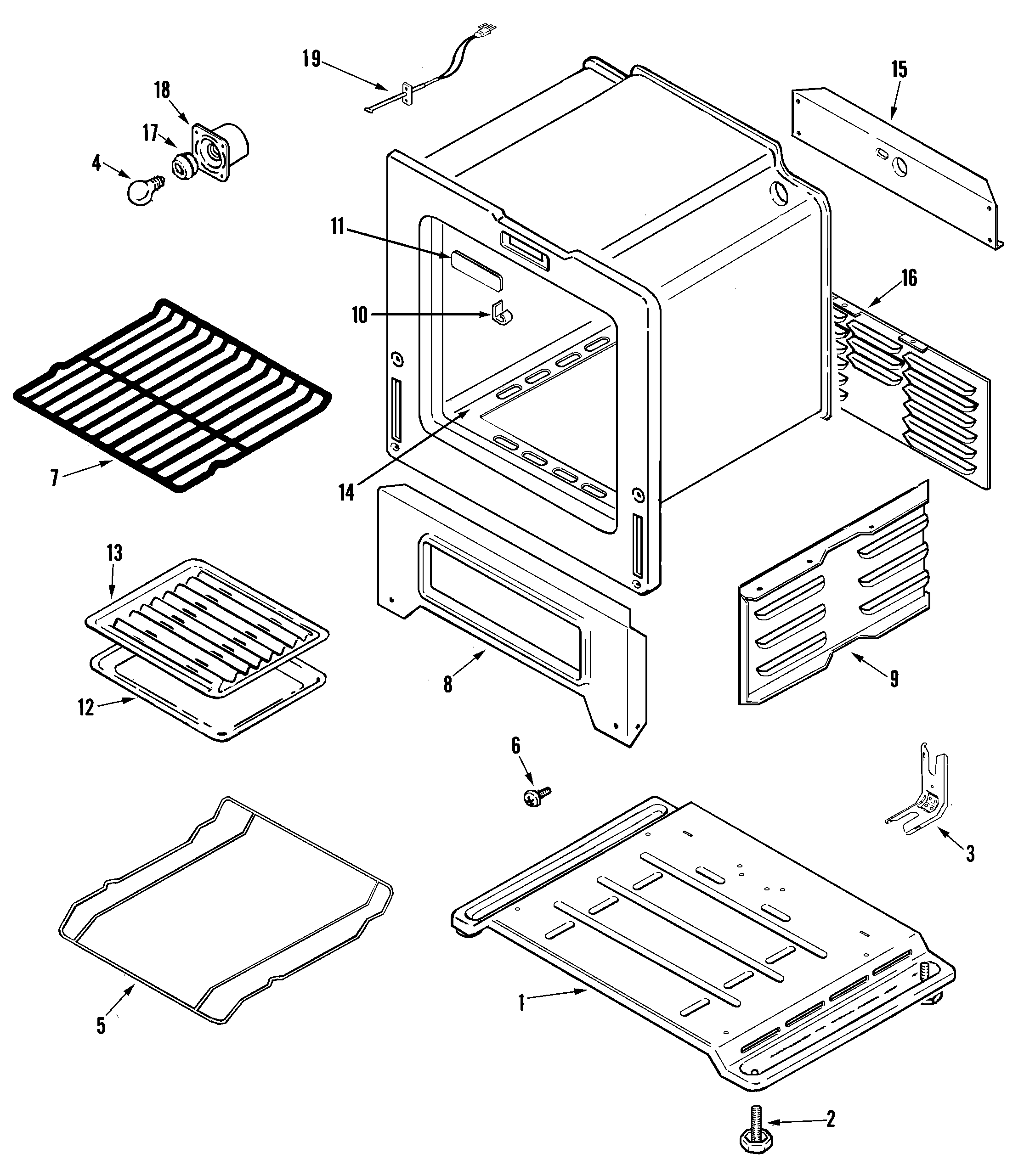 Maytag MGR4451ADB oven/base diagram