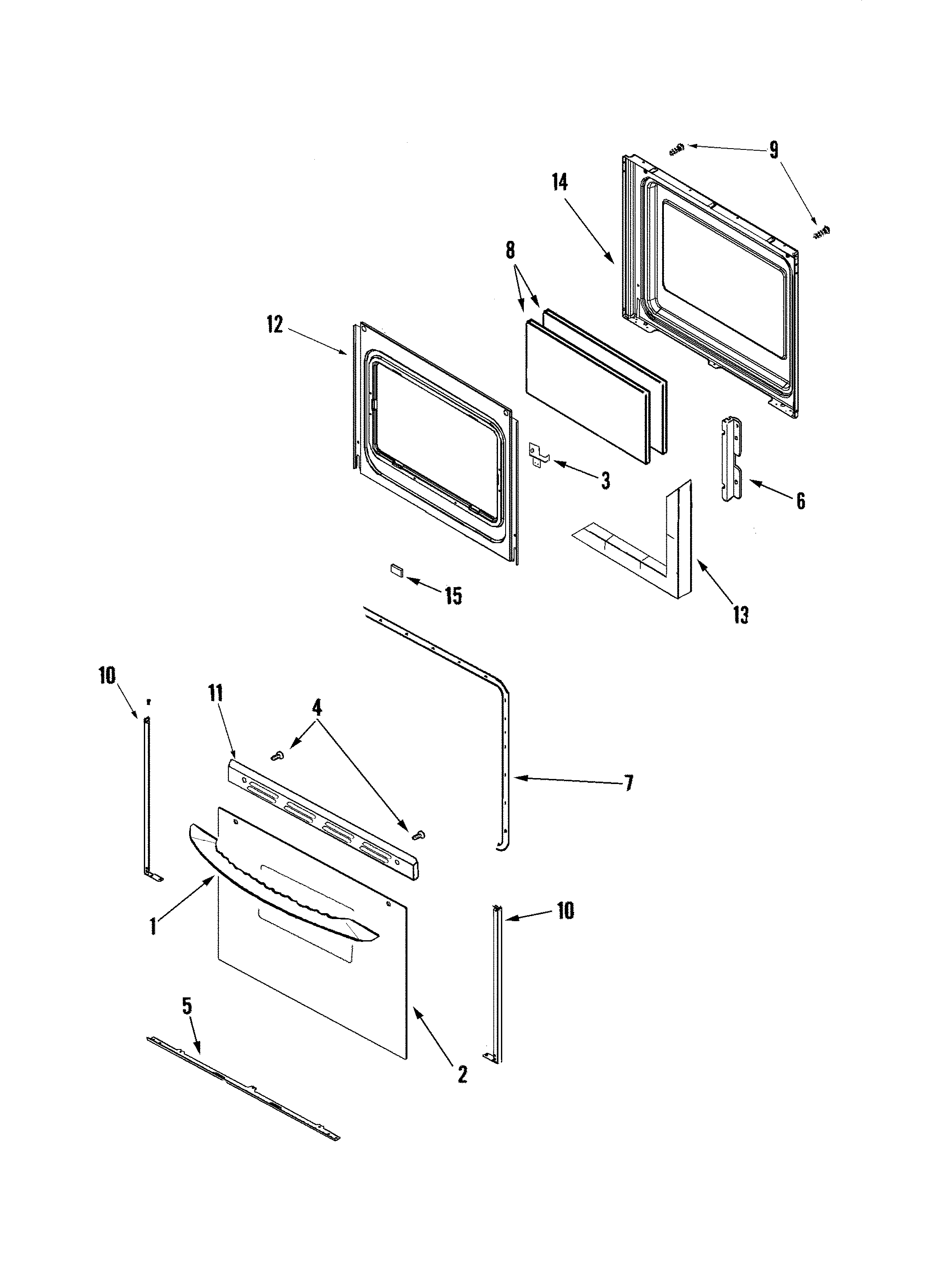 Maytag MER6751AAW door (lower) diagram