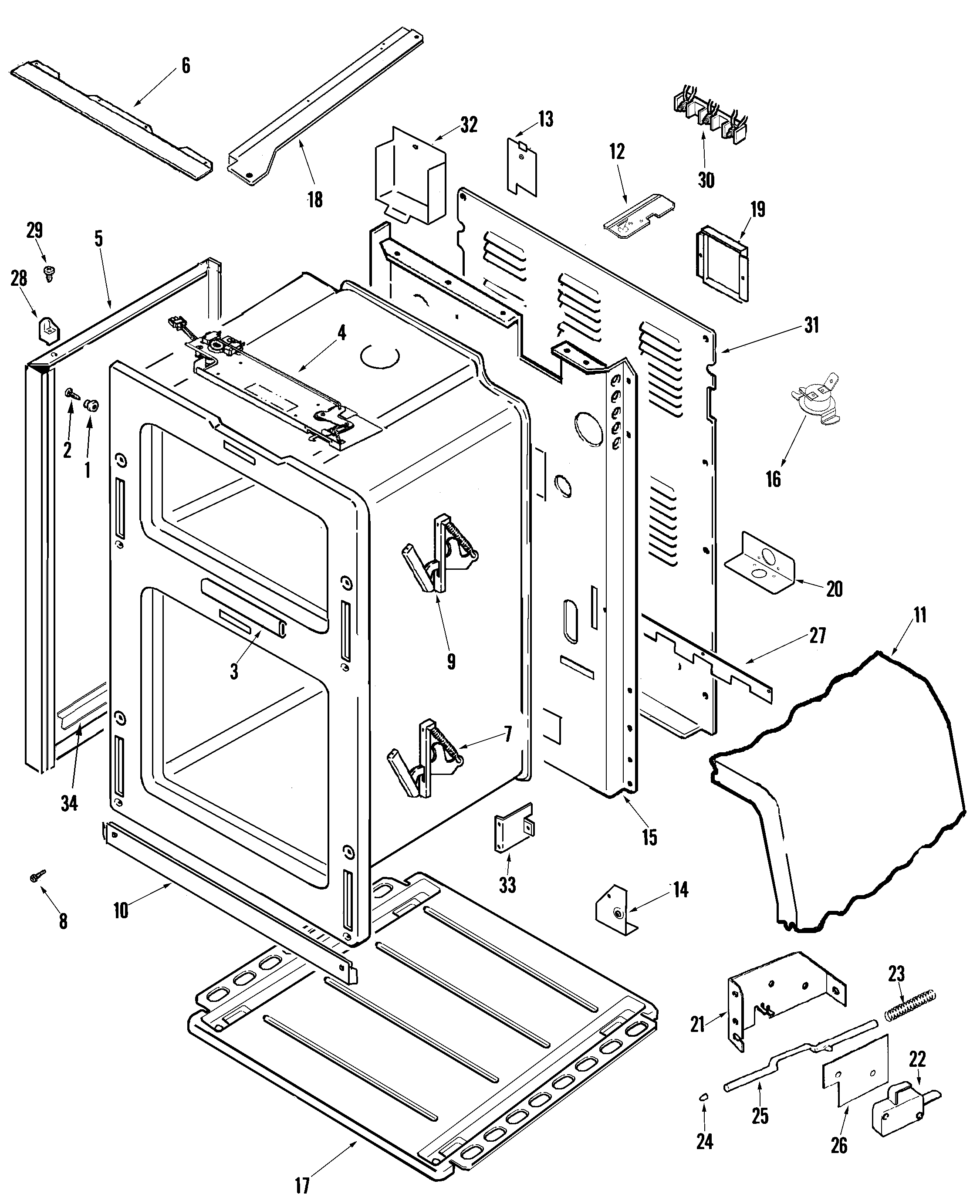 Maytag MER6875AAF body diagram