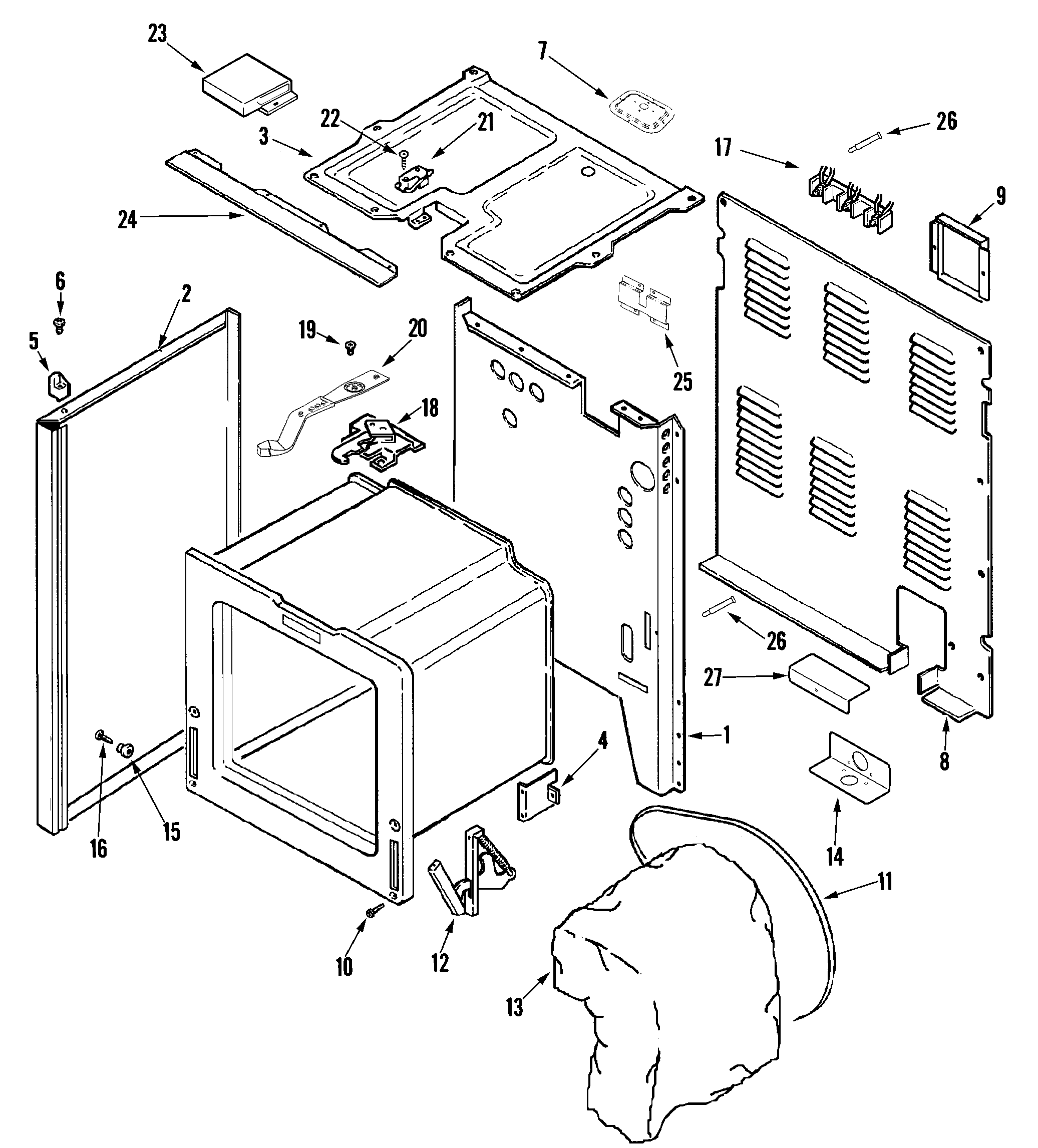 Maytag MER5552BAB body diagram
