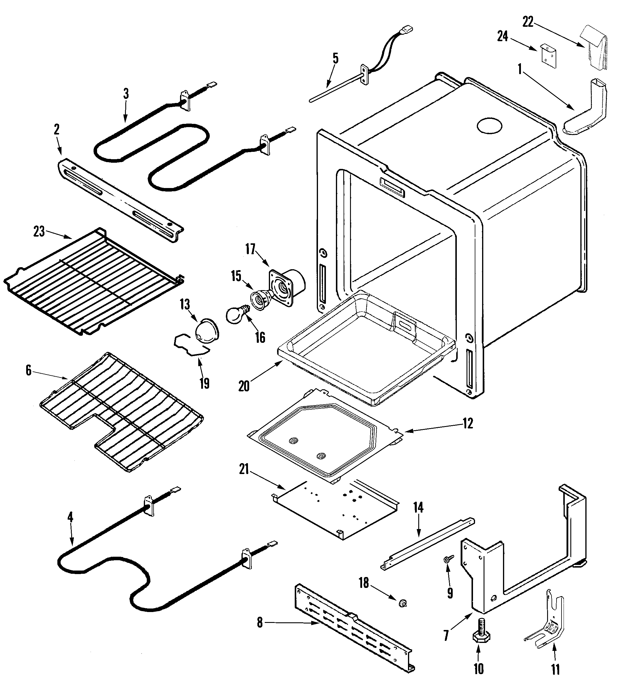 Maytag MERL752BAW oven/base diagram