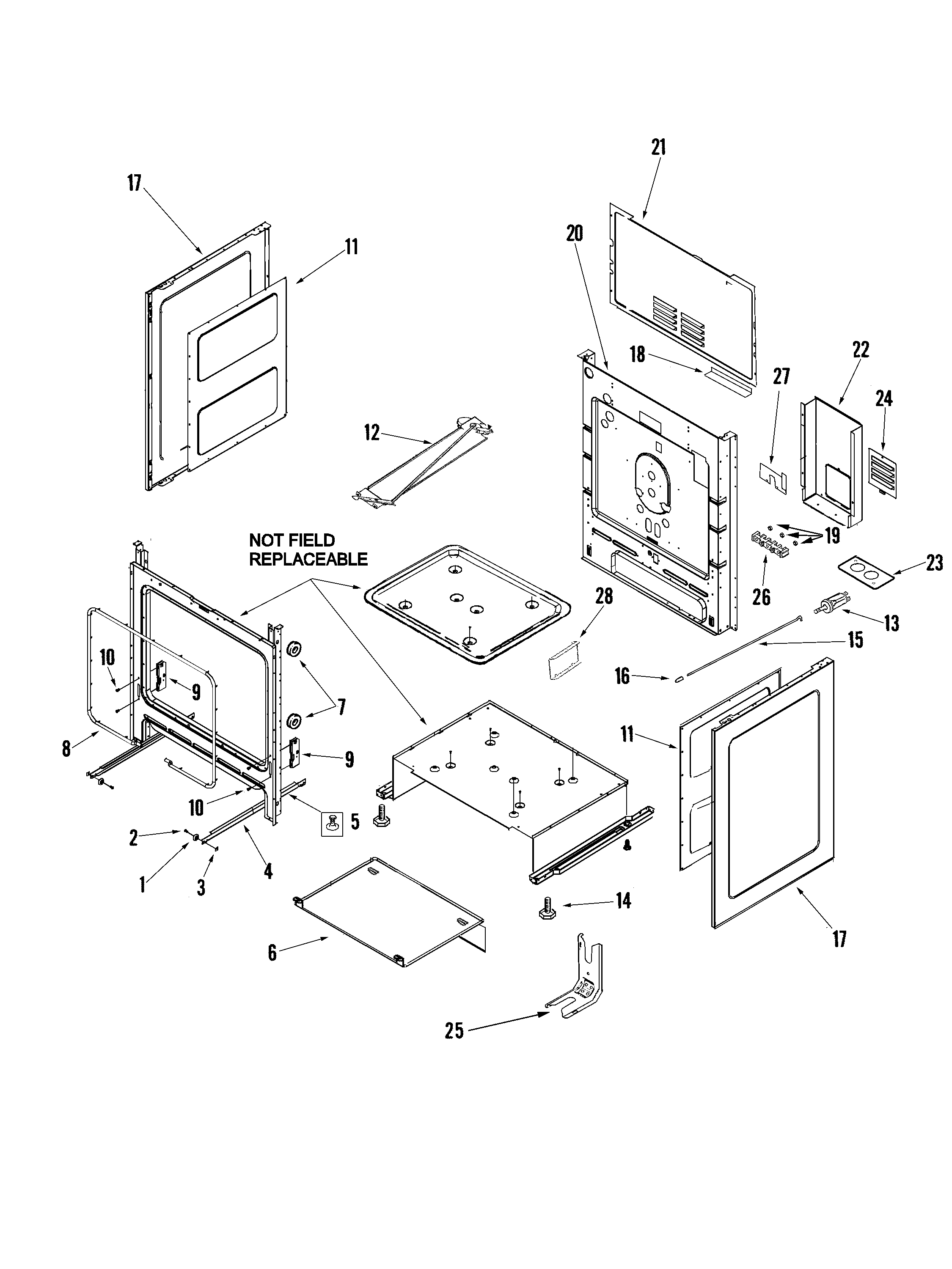 Maytag MER5765RAS cabinet diagram