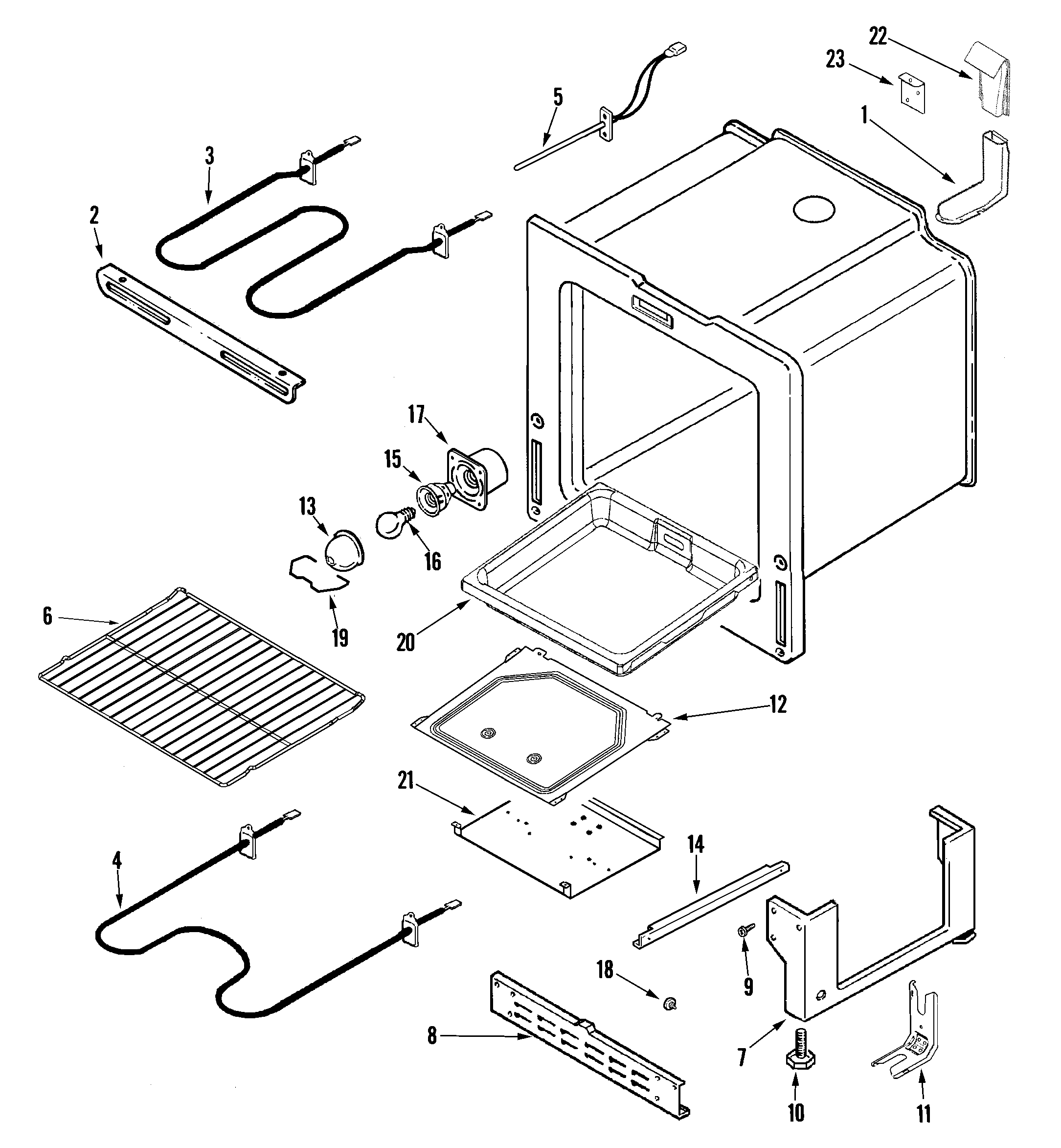 Maytag PERL451ACQ oven/base diagram