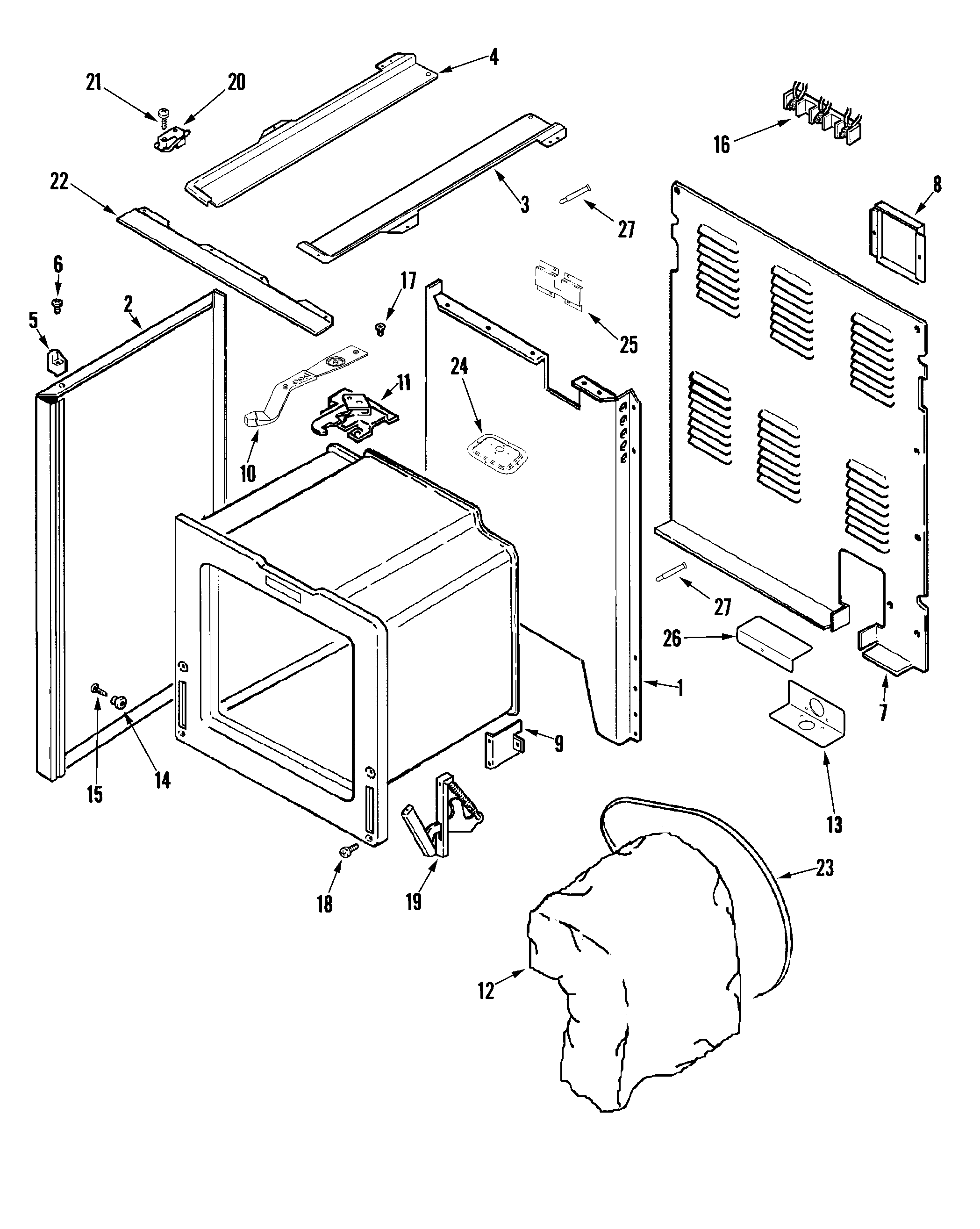 Amana AER5712BAW body diagram