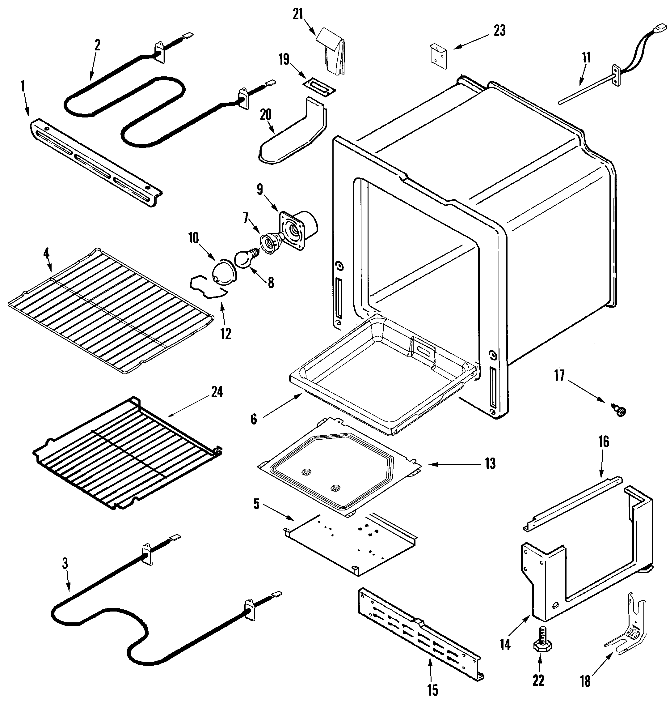 Amana AER5712BAZ oven/base diagram