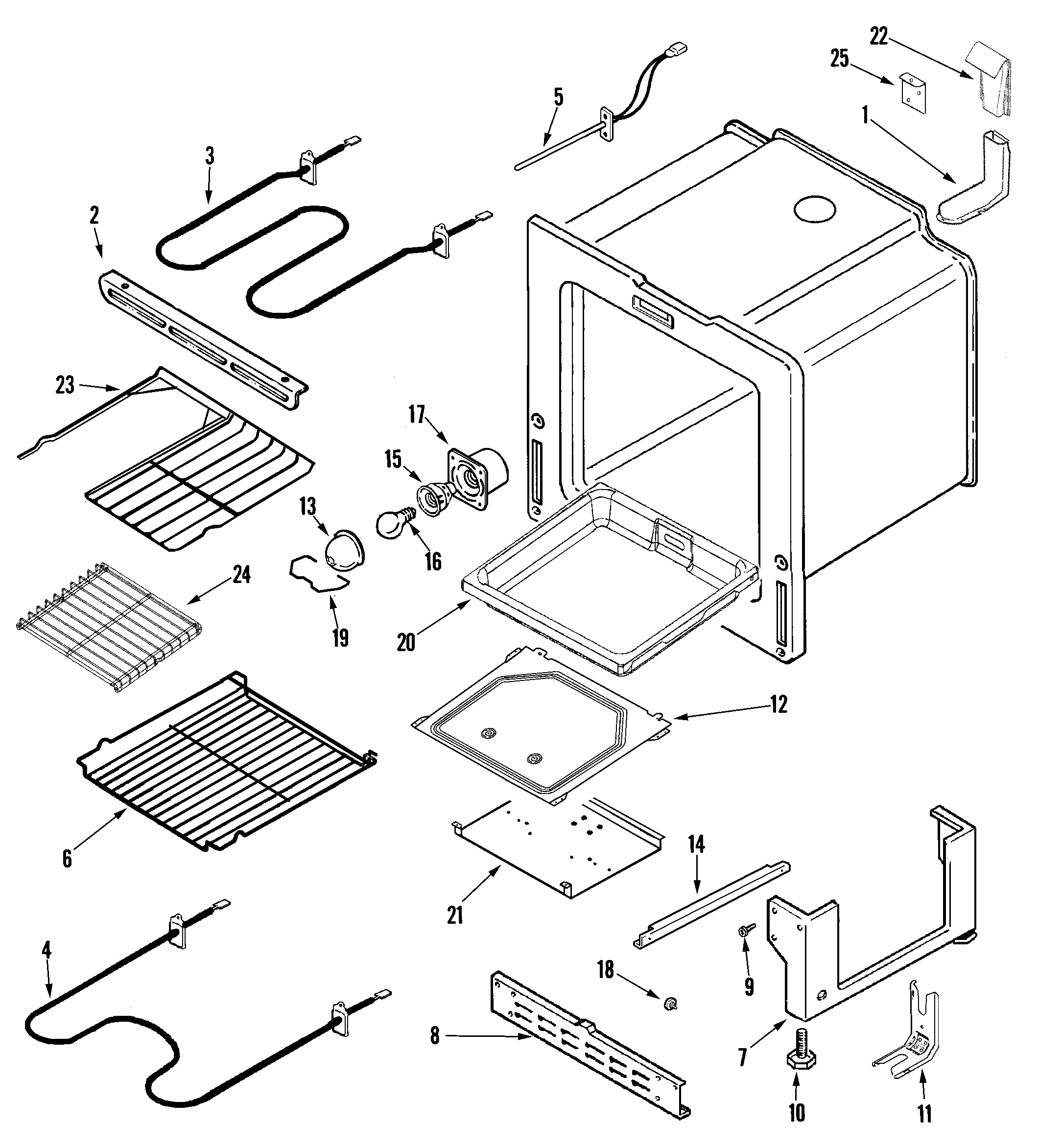 Maytag MERL753BAS oven/base diagram