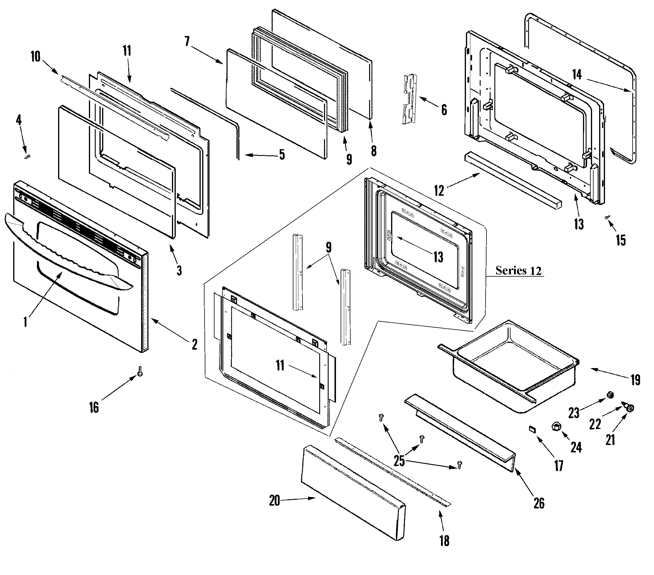 Maytag MERL753BAS door/drawer (stl) diagram