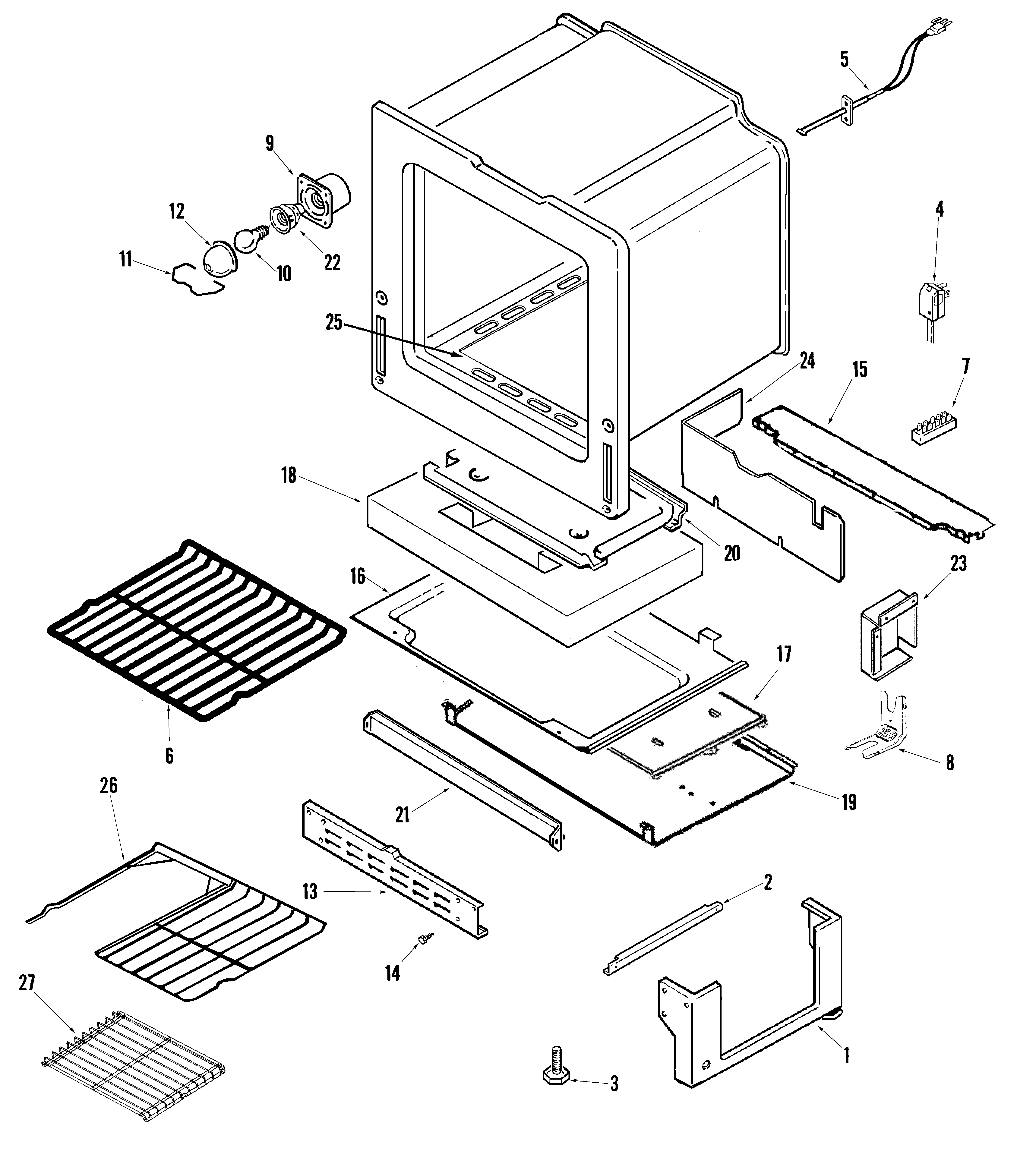 Maytag MGRL753BDS oven/base diagram