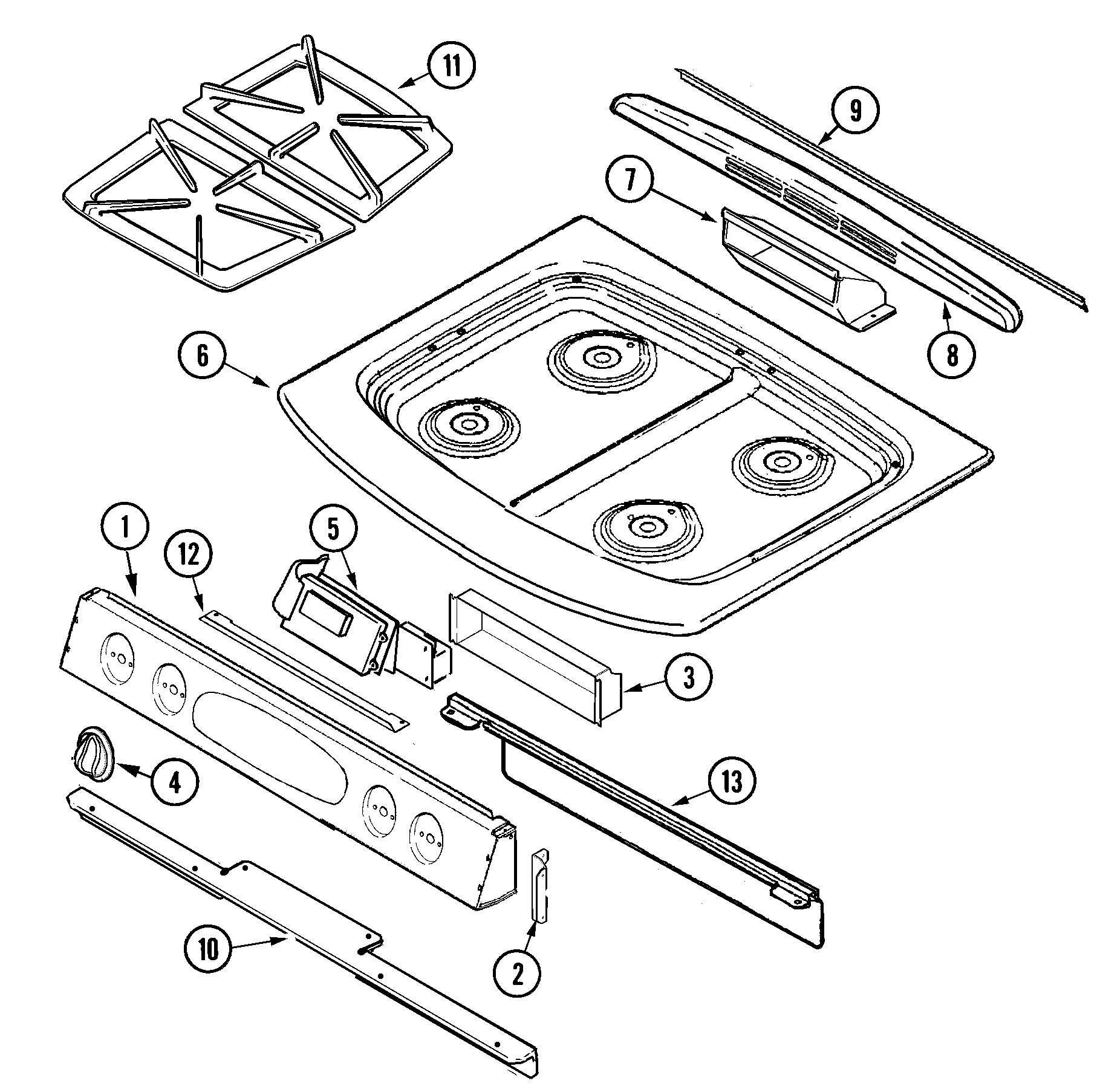 Jenn-Air JGS8750ADB top assembly diagram