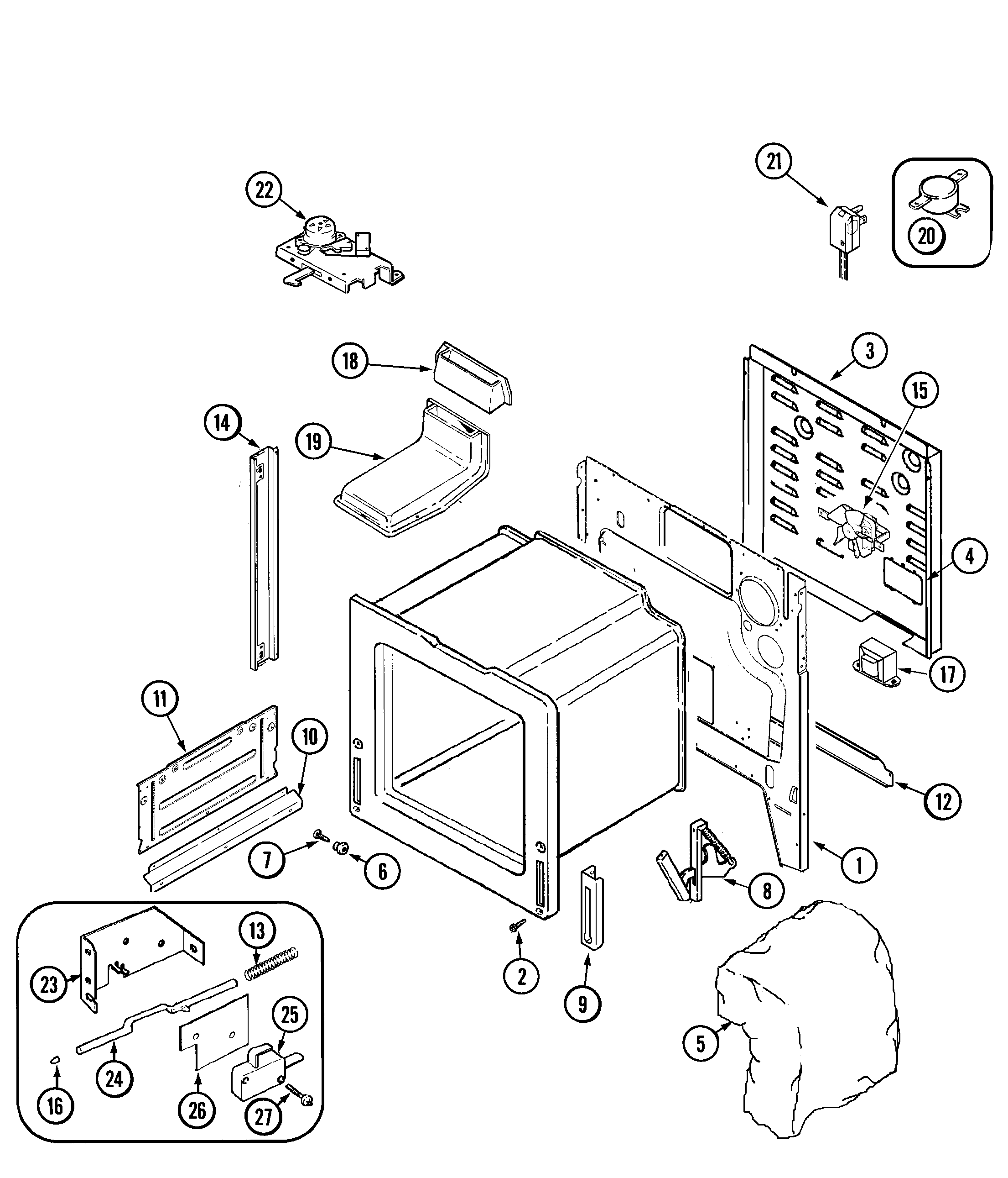 Jenn-Air JGS8750ADB body diagram
