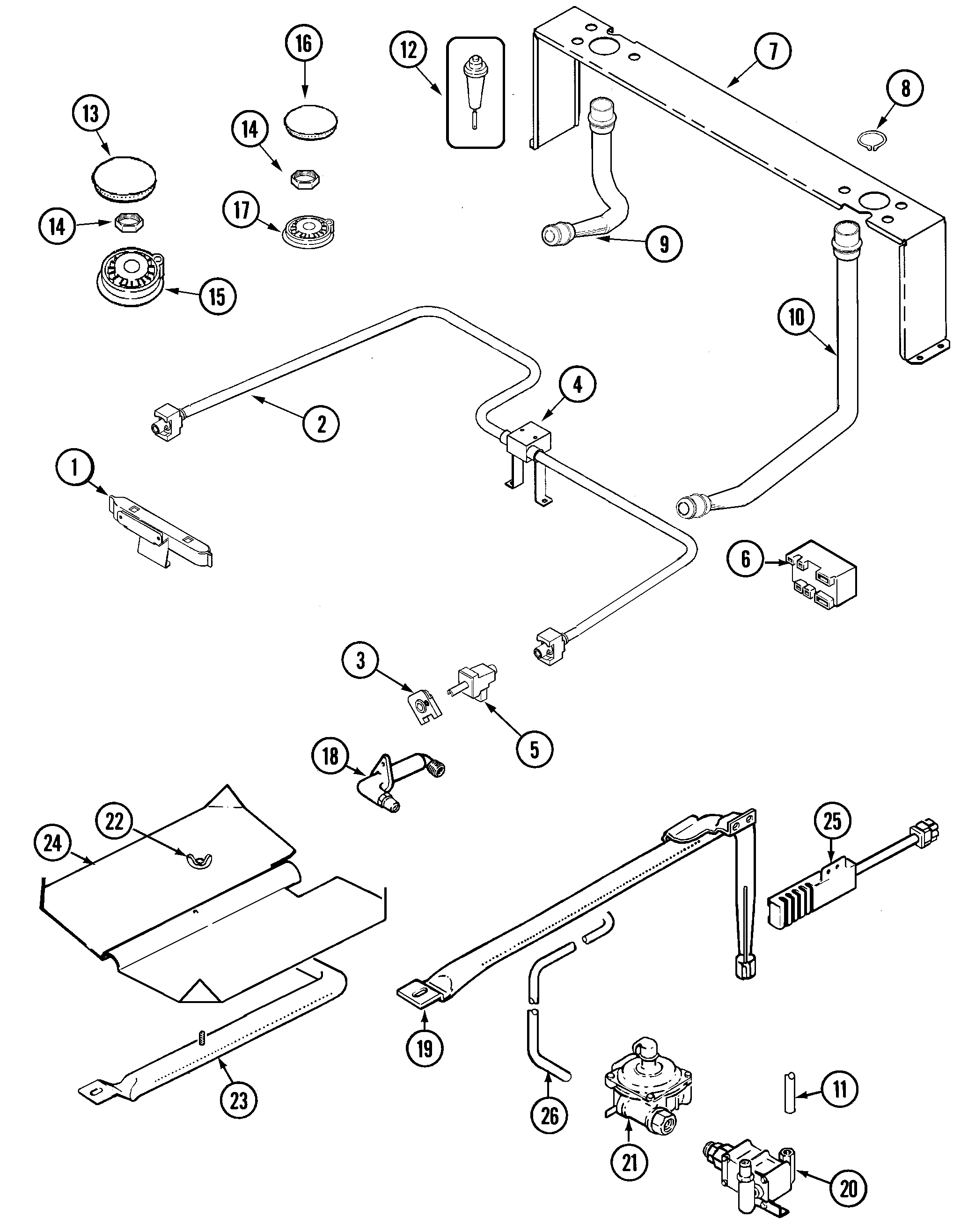 Jenn-Air JGS8750ADS gas controls diagram