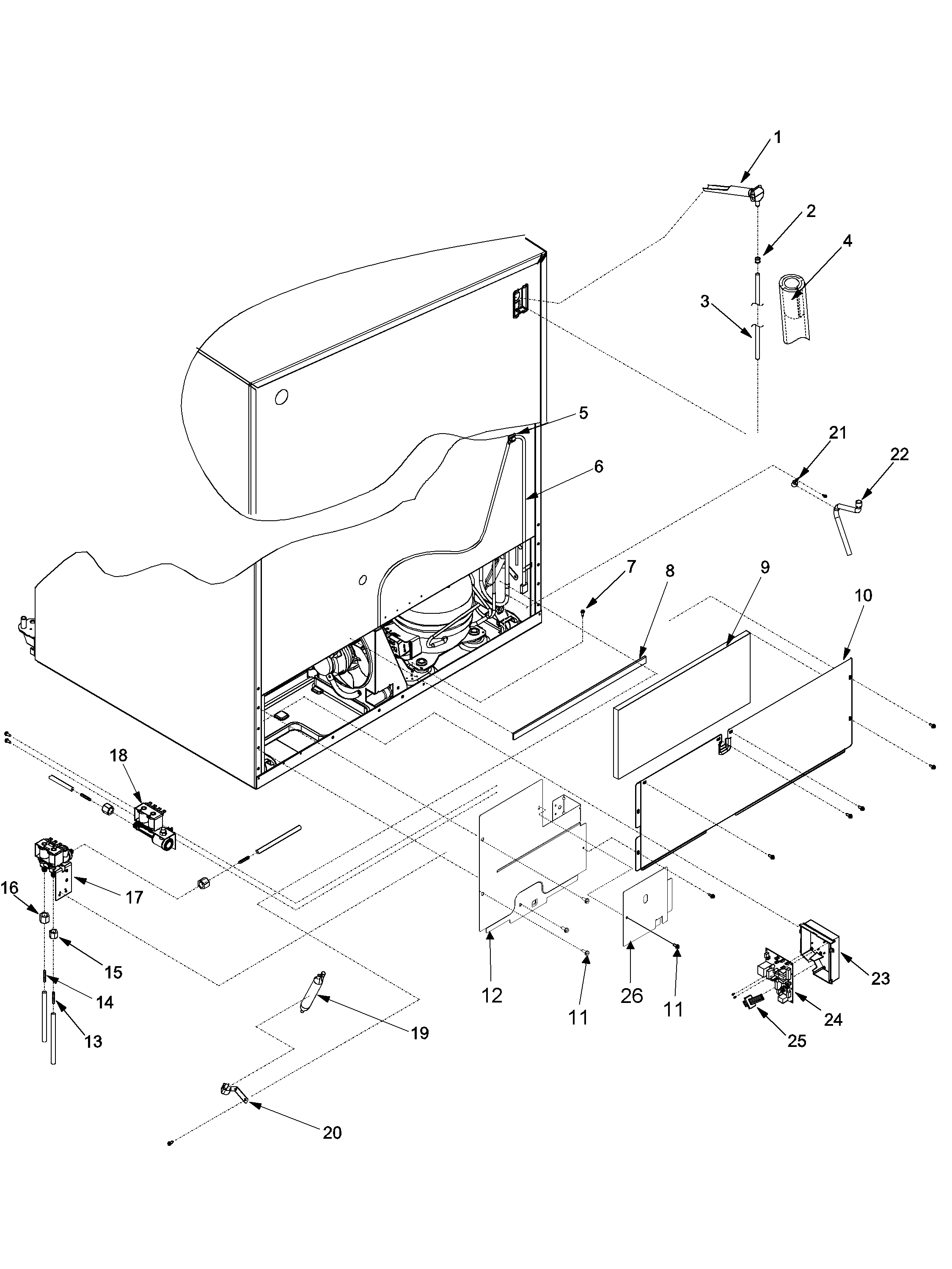 Maytag SK535-2-PSK535062W cabinet back diagram