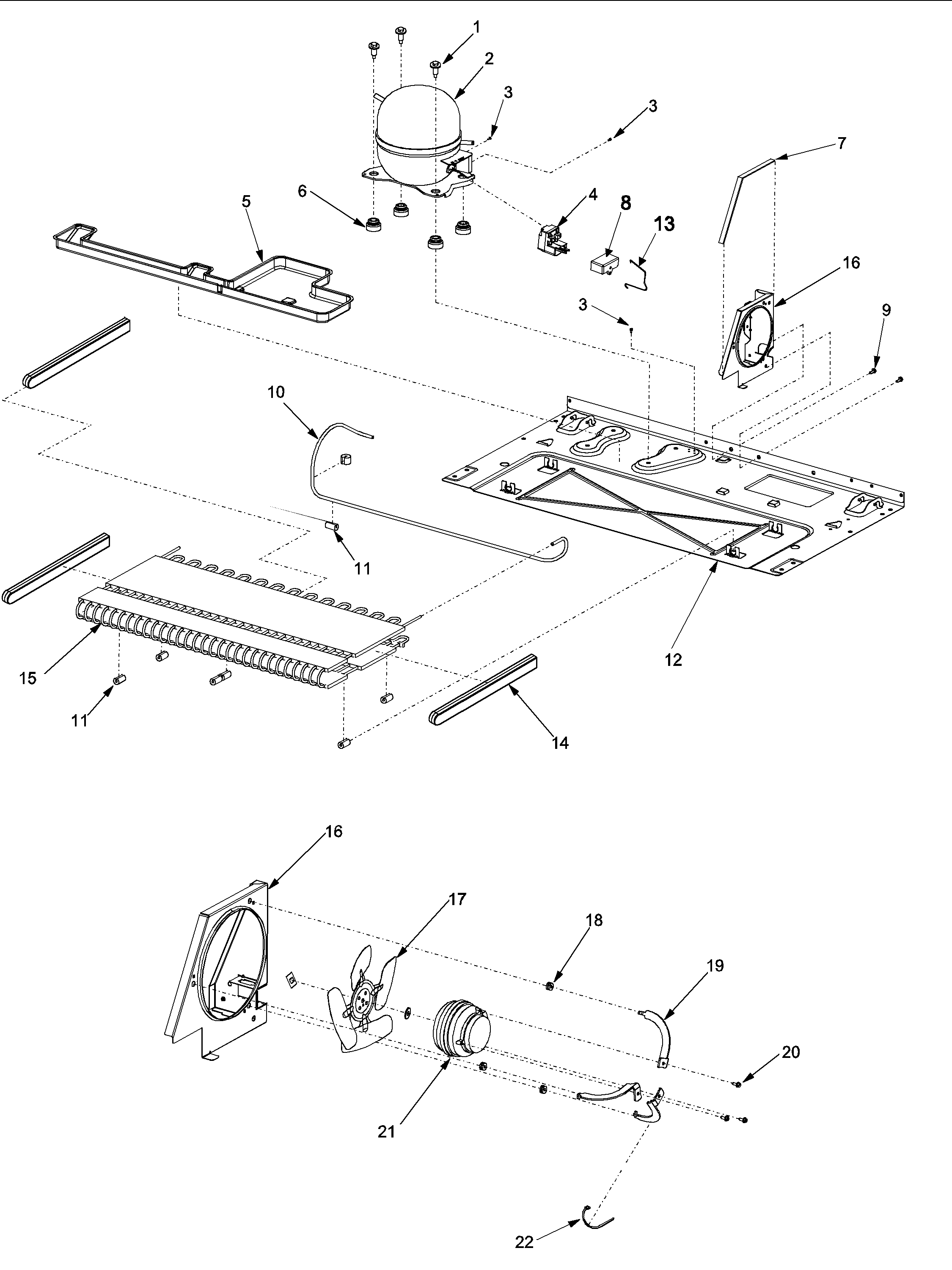 Maytag SK535-2-PSK535062W machine compartment diagram
