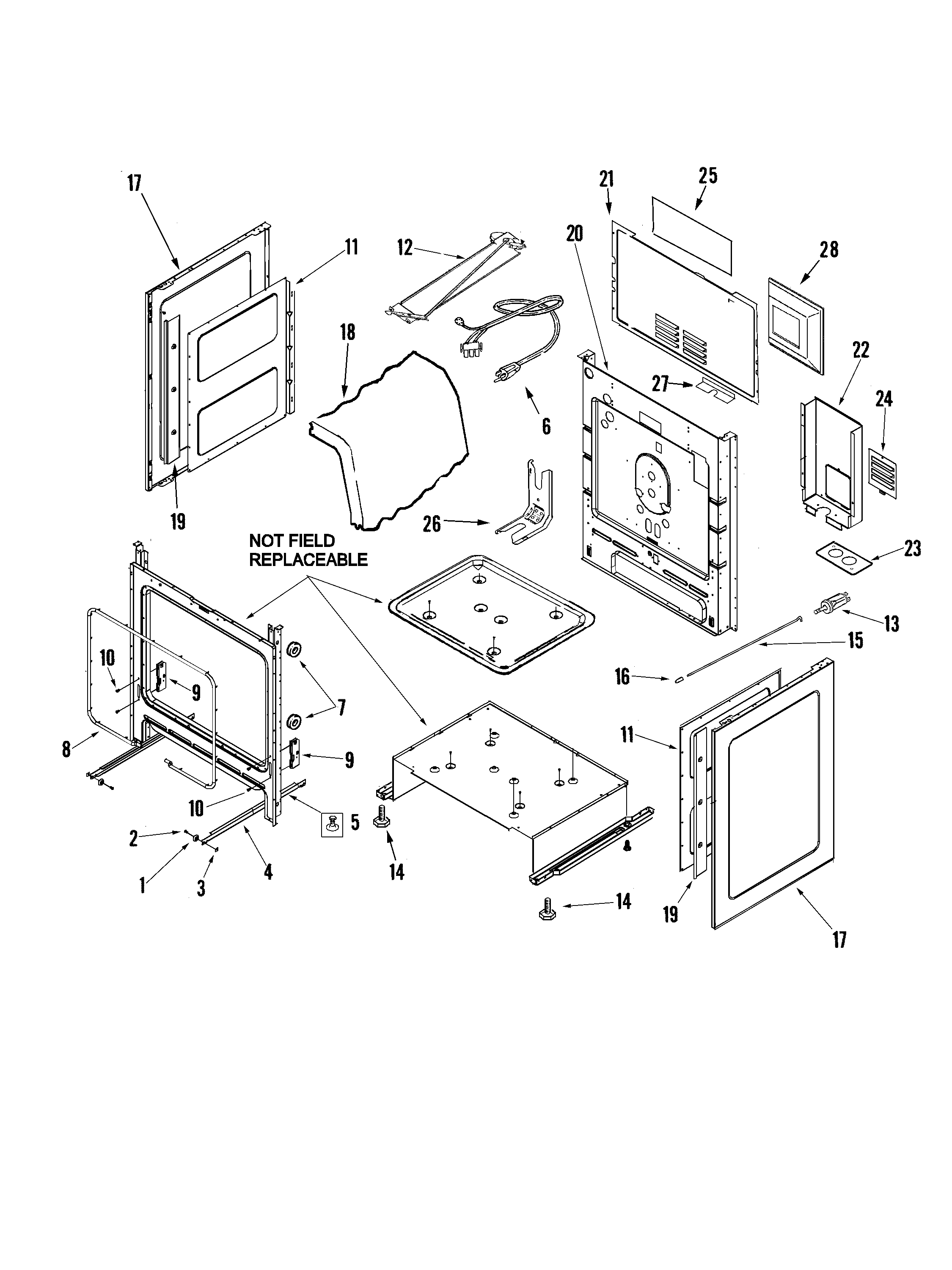 Maytag MGR5875QDW cabinet diagram
