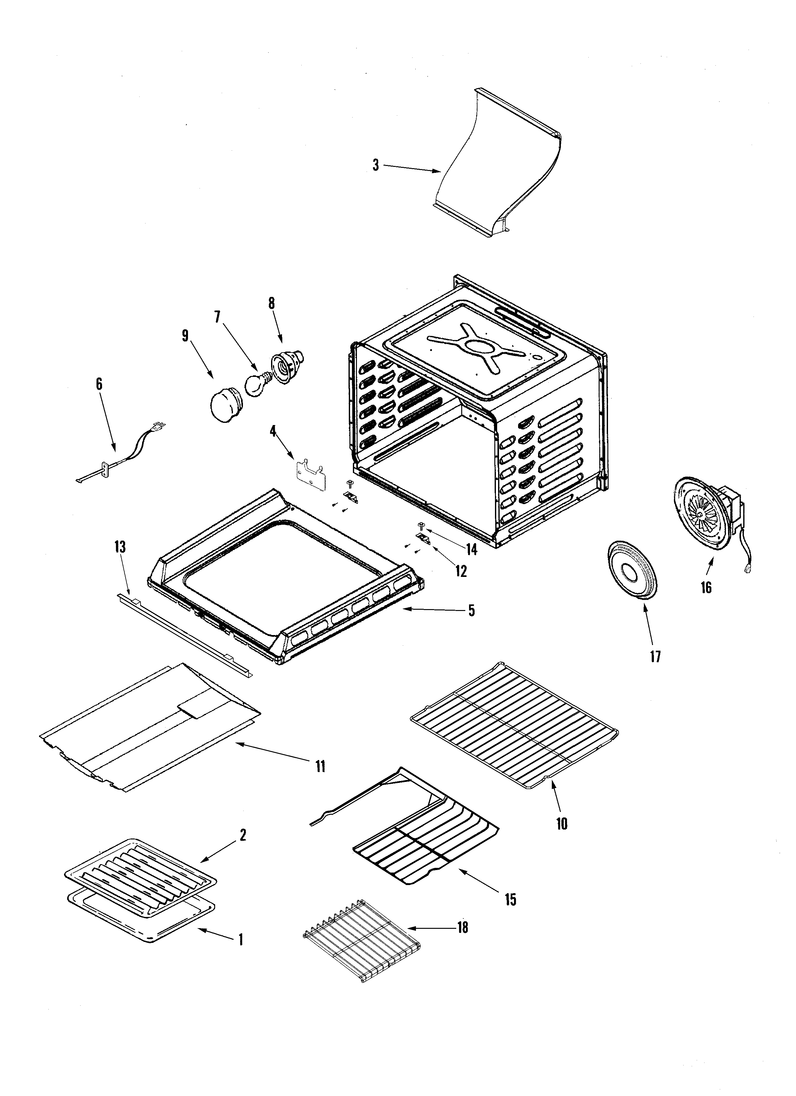 Maytag MGR5875QDW cavity diagram