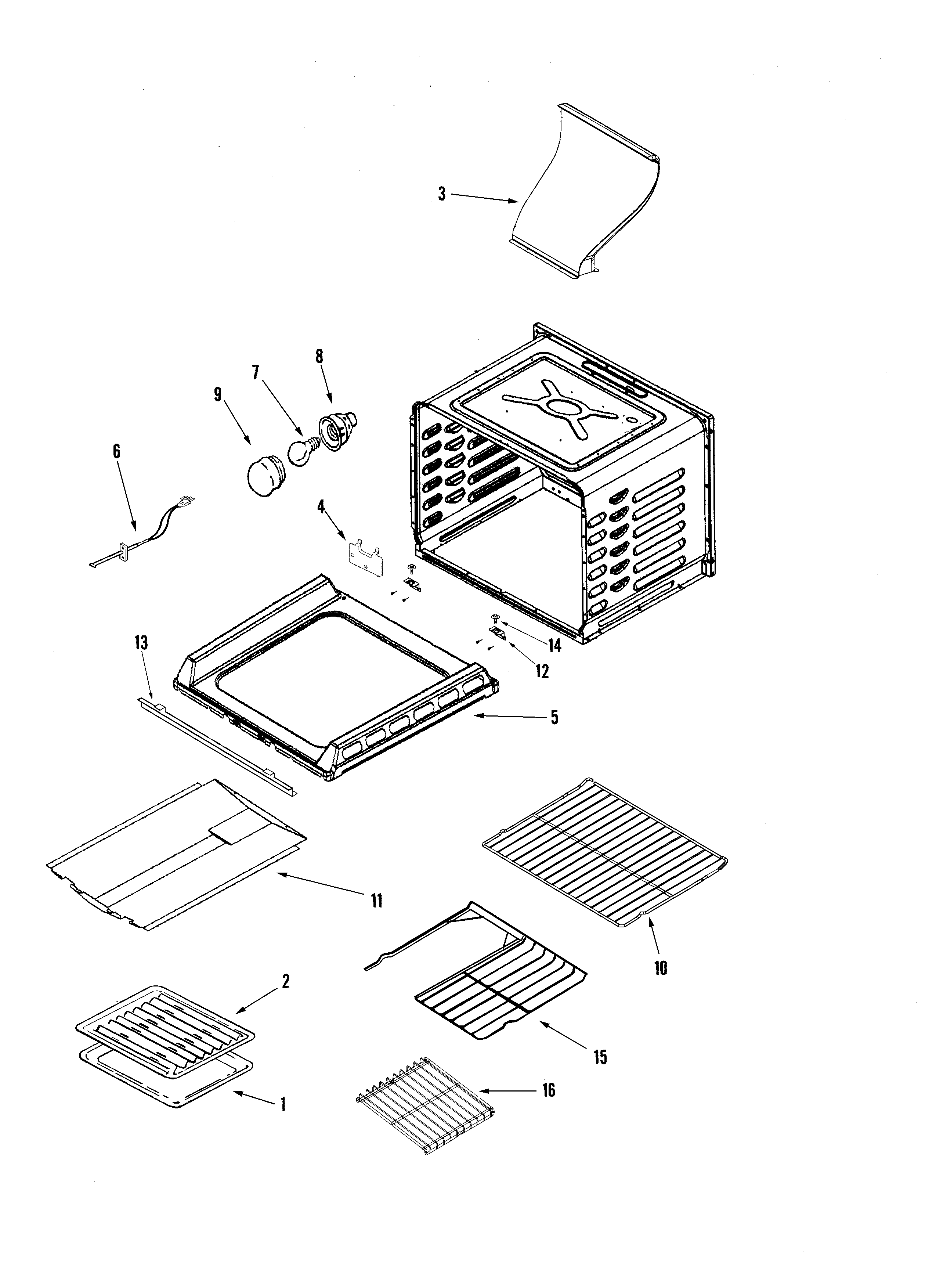 Maytag MGR5775QDB cavity diagram