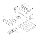 Maytag MGR5765QDQ control panel/top assembly diagram