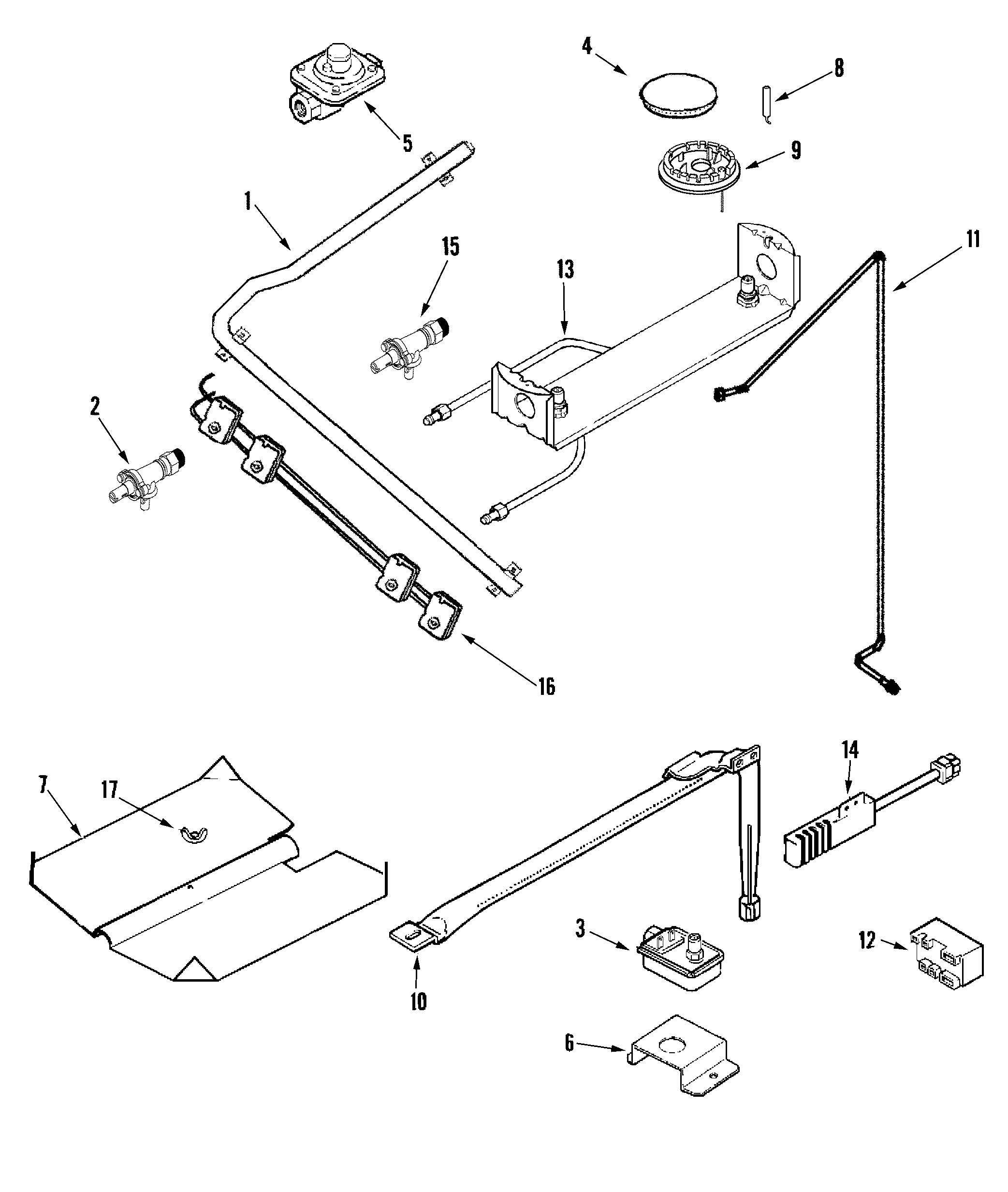 Maytag LLR4451AJS gas controls diagram