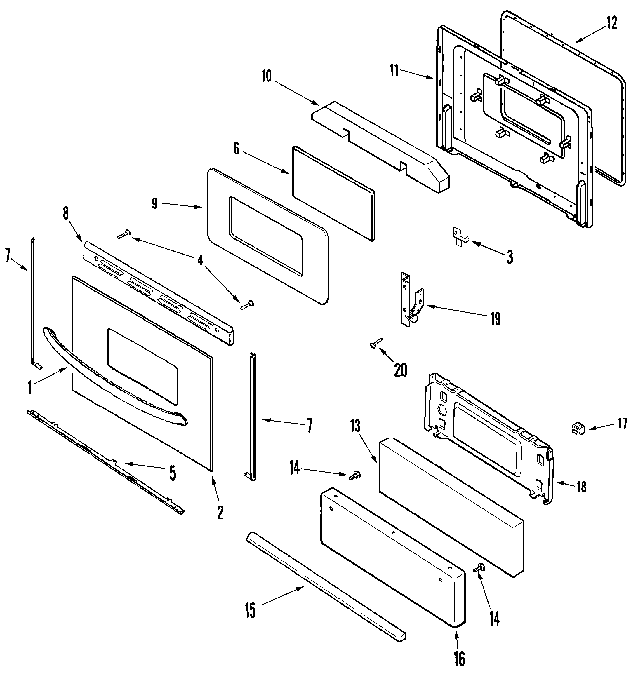 Maytag LLR4451AJS door/drawer diagram