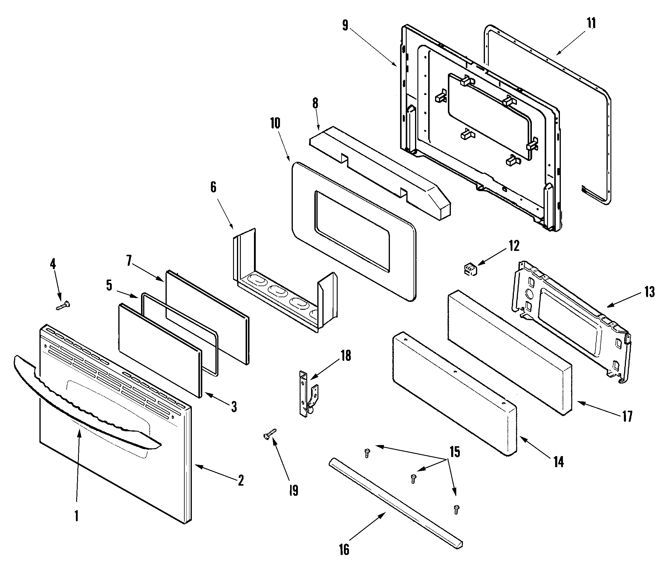 Maytag LLR4451AJS door/drawer (stl) diagram