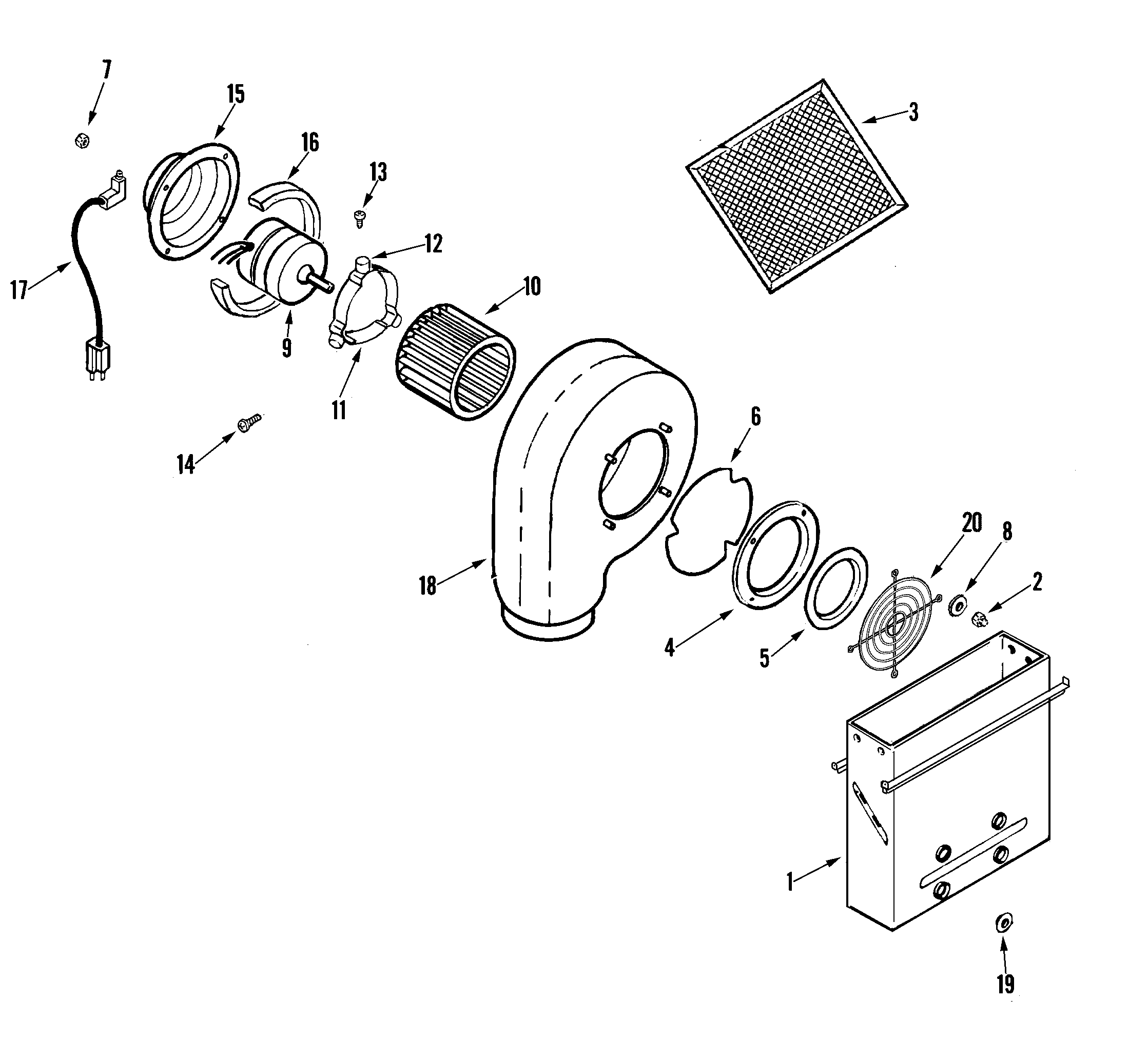 Jenn-Air JED8430BDS blower assembly (plenum) diagram