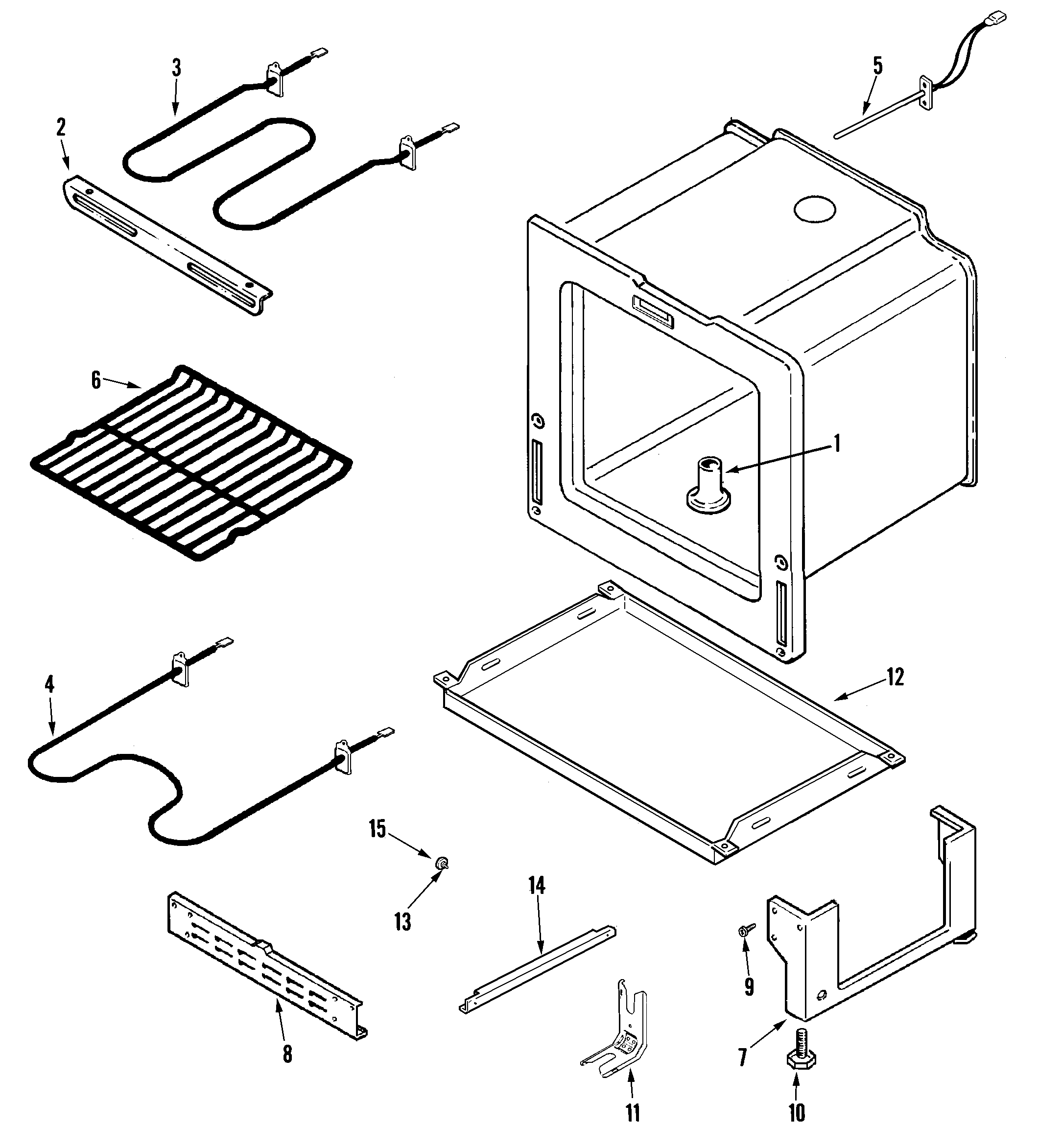 Maytag MER5520AAW oven/base diagram