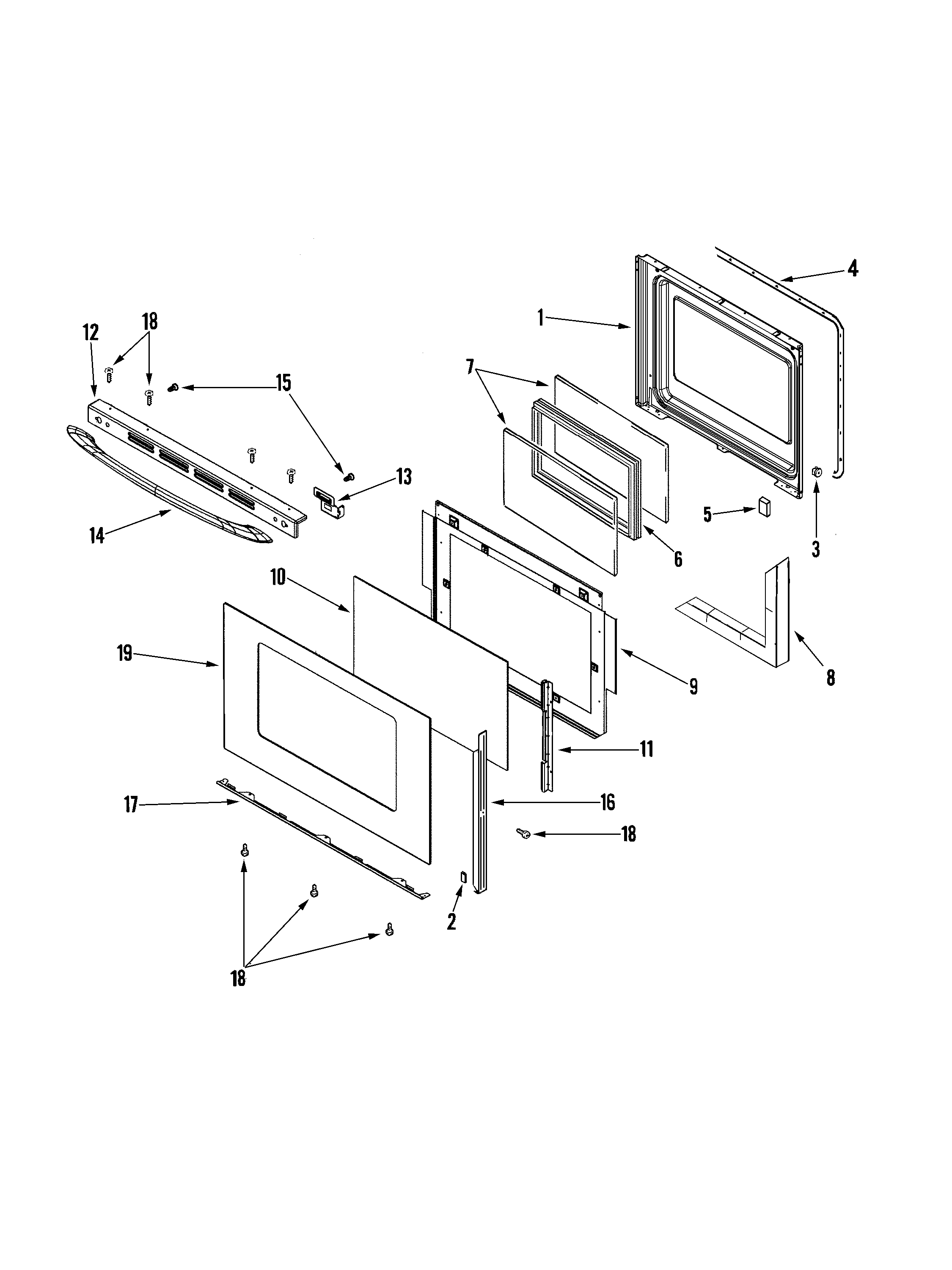 Maytag MEP5775BAB door diagram