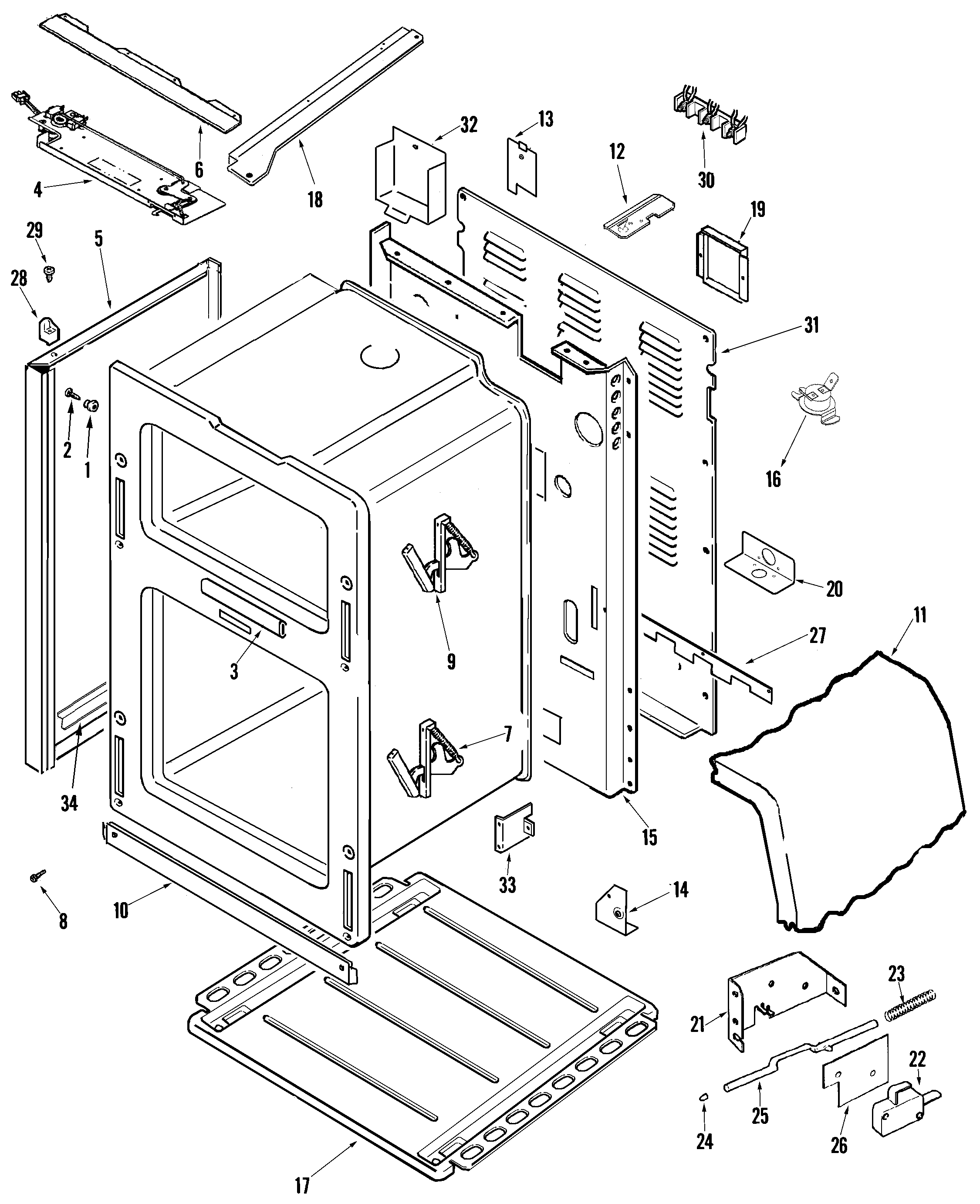 Maytag MER6741BAS body diagram
