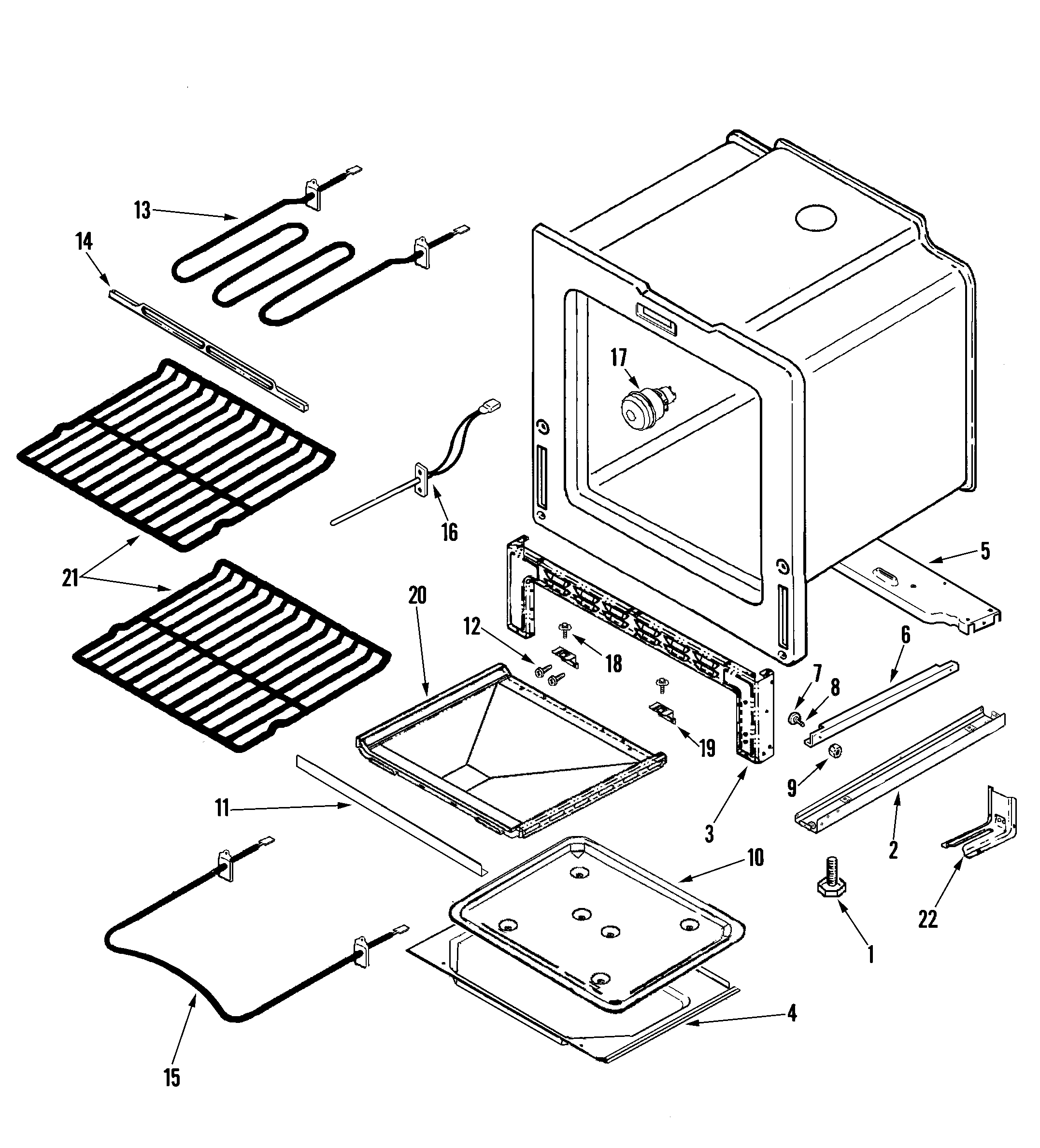 Magic Chef CES3759BCW oven/base diagram